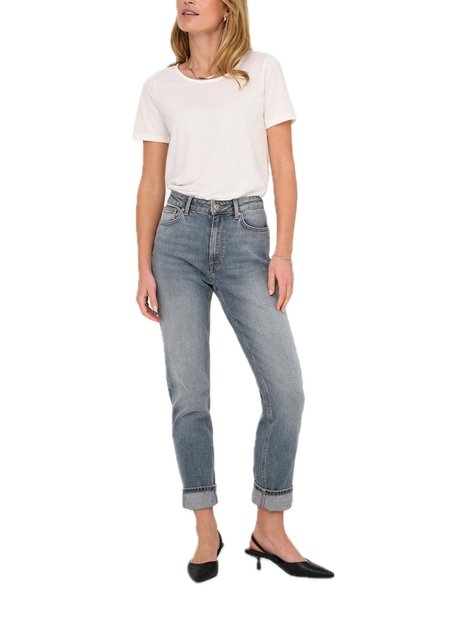 Jeans Only Emily Blue Grey Denim straight a vita alta stretch 15338328 /Special Blue Grey Denim ONLY 