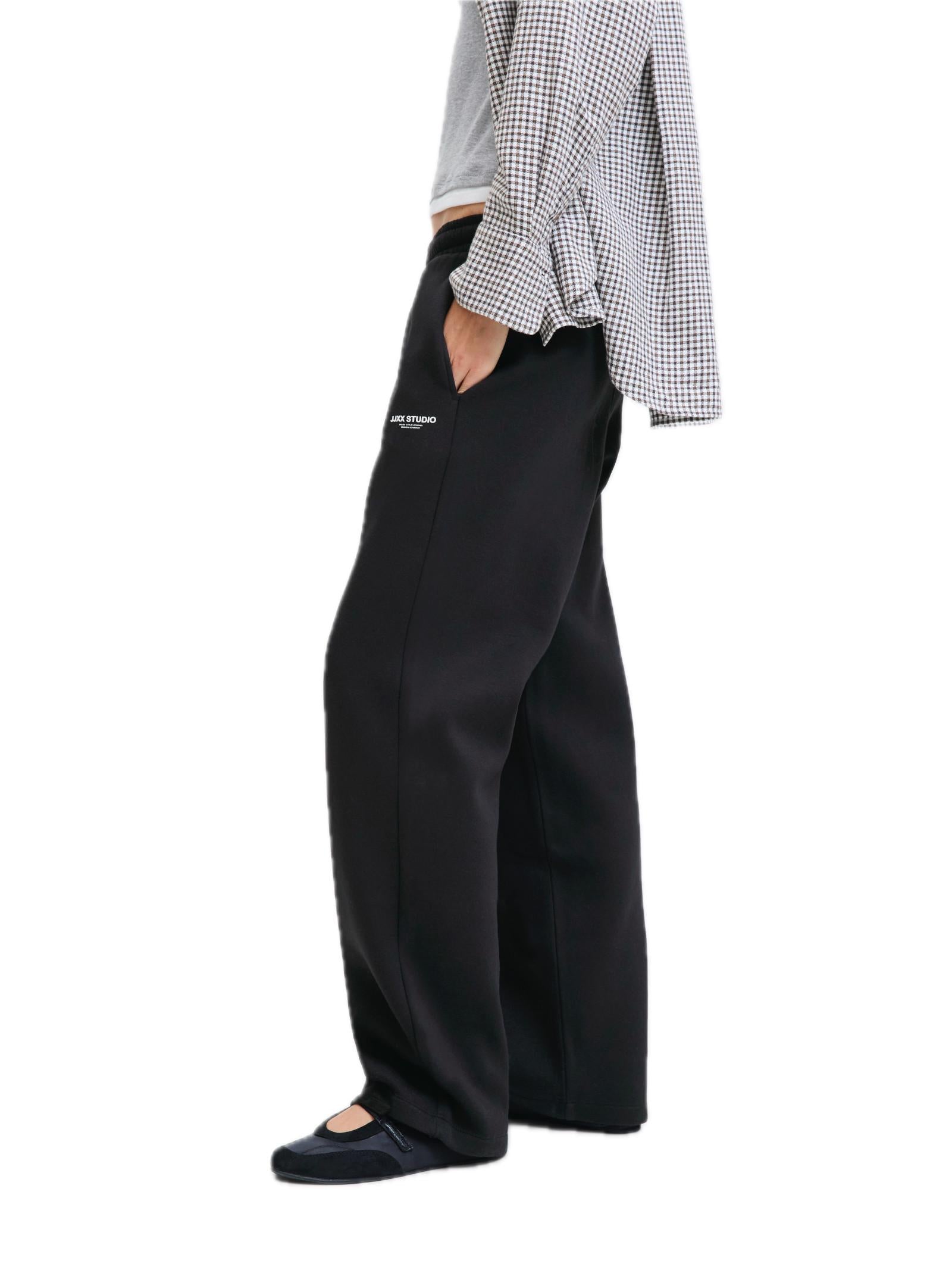 Pantalone JJXX Studio Nero in felpa a palazzo 12280153 /Black JJXX 
