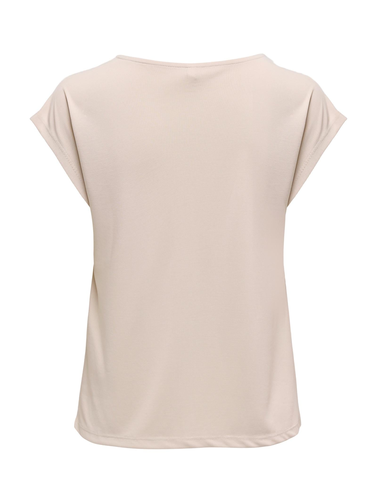 T-shirt Only Free Beige scollo a V 15287041 /Pumice Stone ONLY 