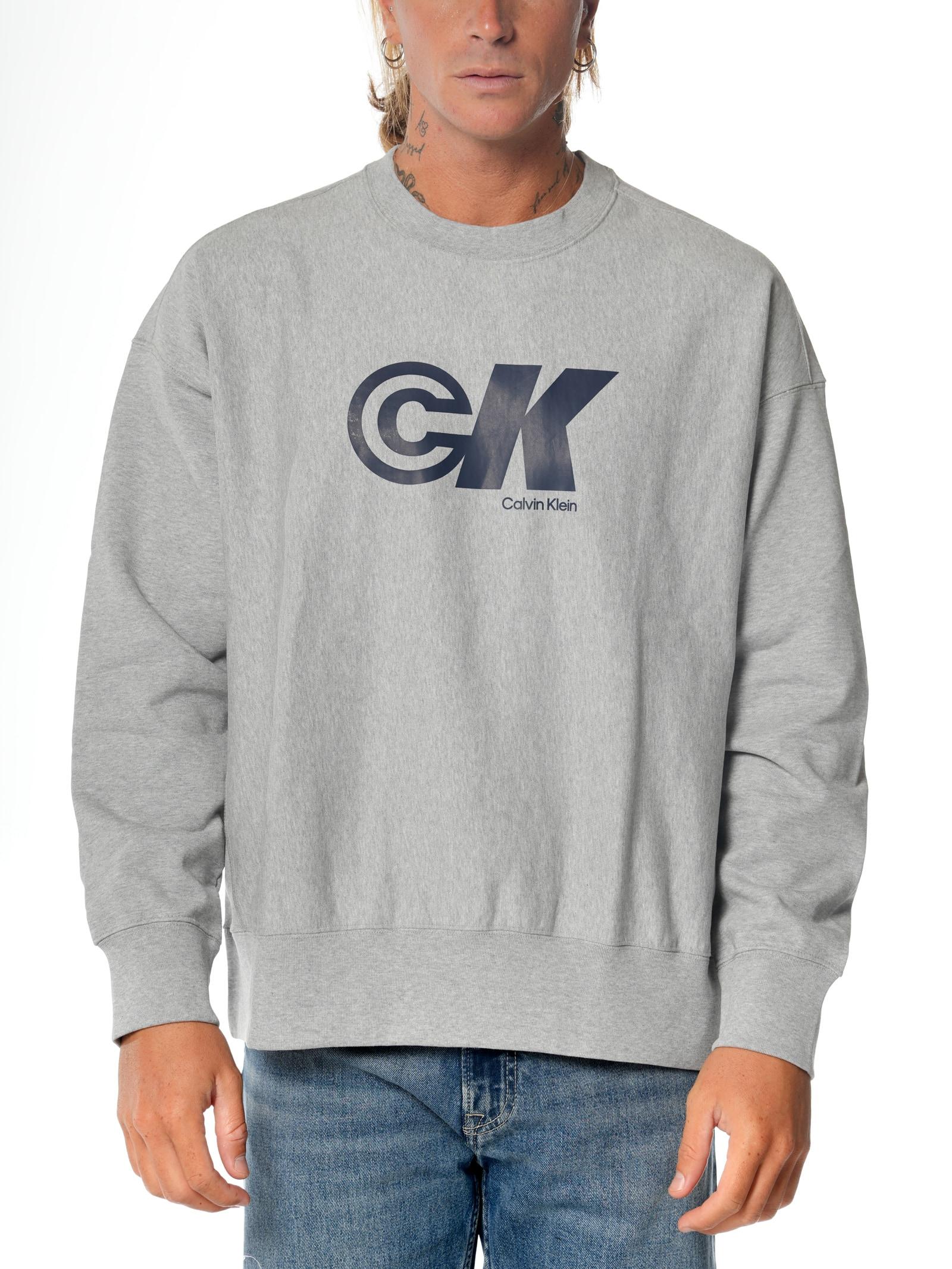 Felpa Calvin Klein Grigio girocollo LV04RC840G P79 CALVIN KLEIN 