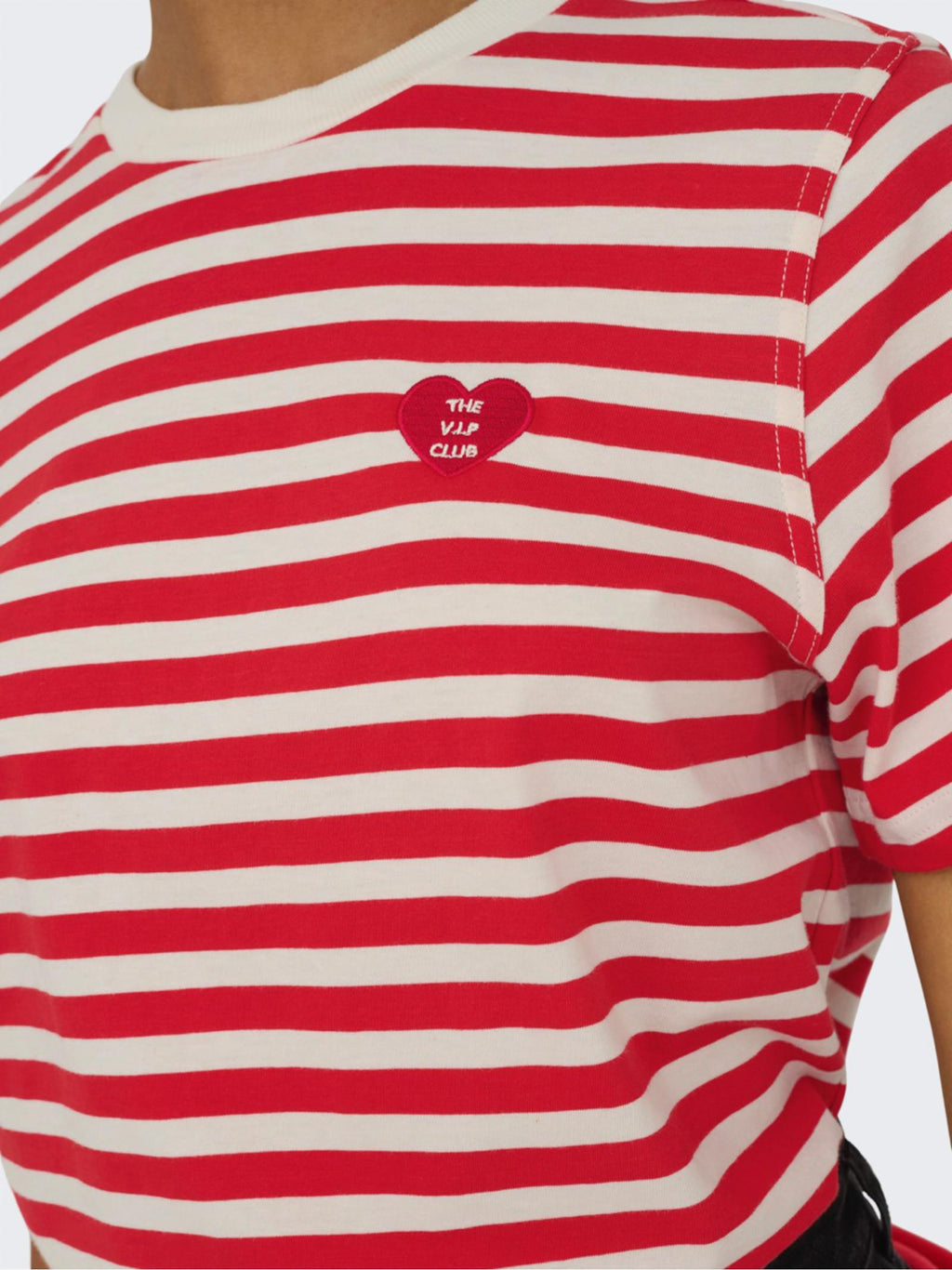 T-shirt Only Livina Bianco rosso a righe 15359677 /High Risk Red ONLY 