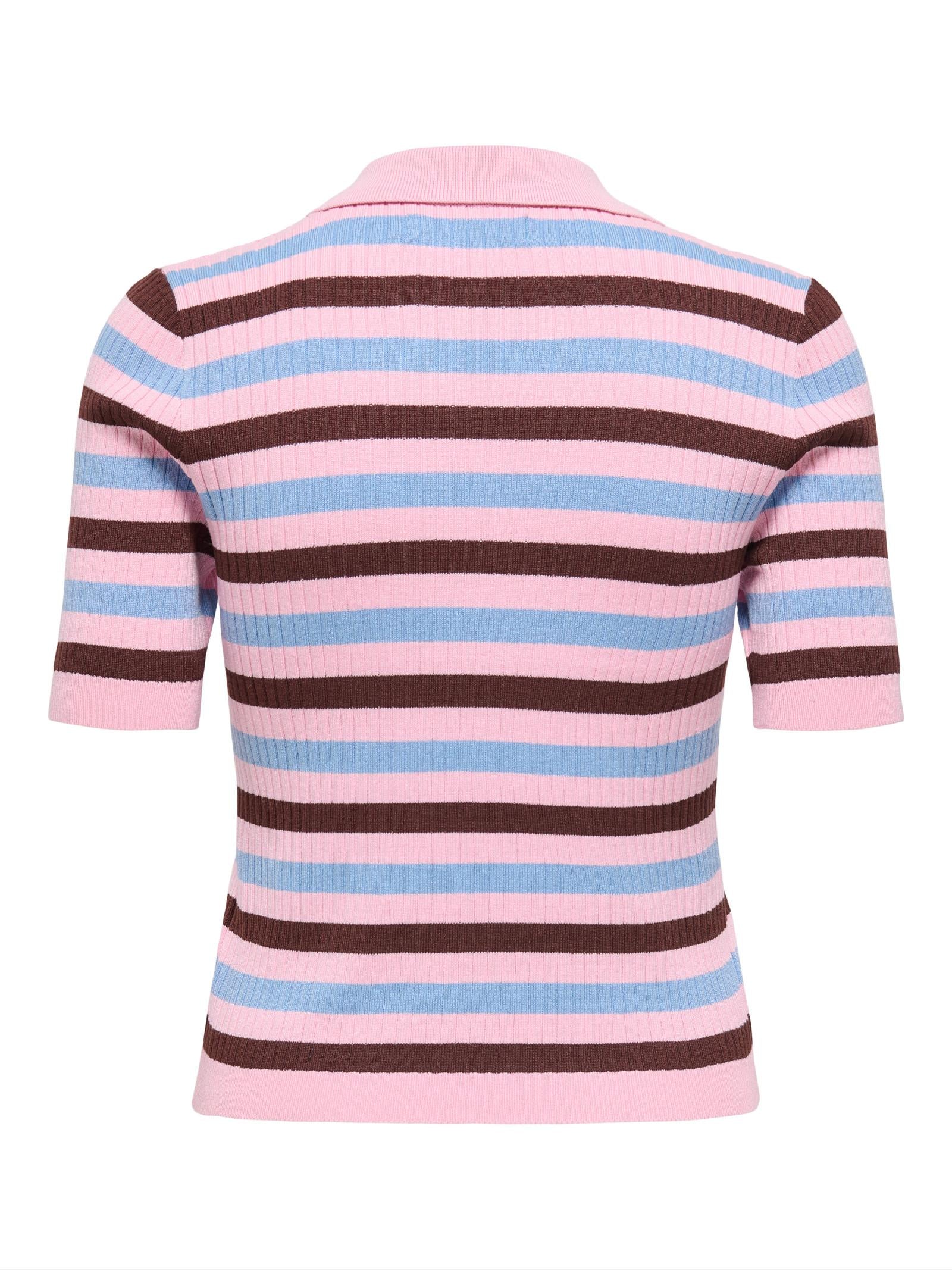 Polo Only Kaya Rosa a righe in maglia 15363776 /Purple ONLY 