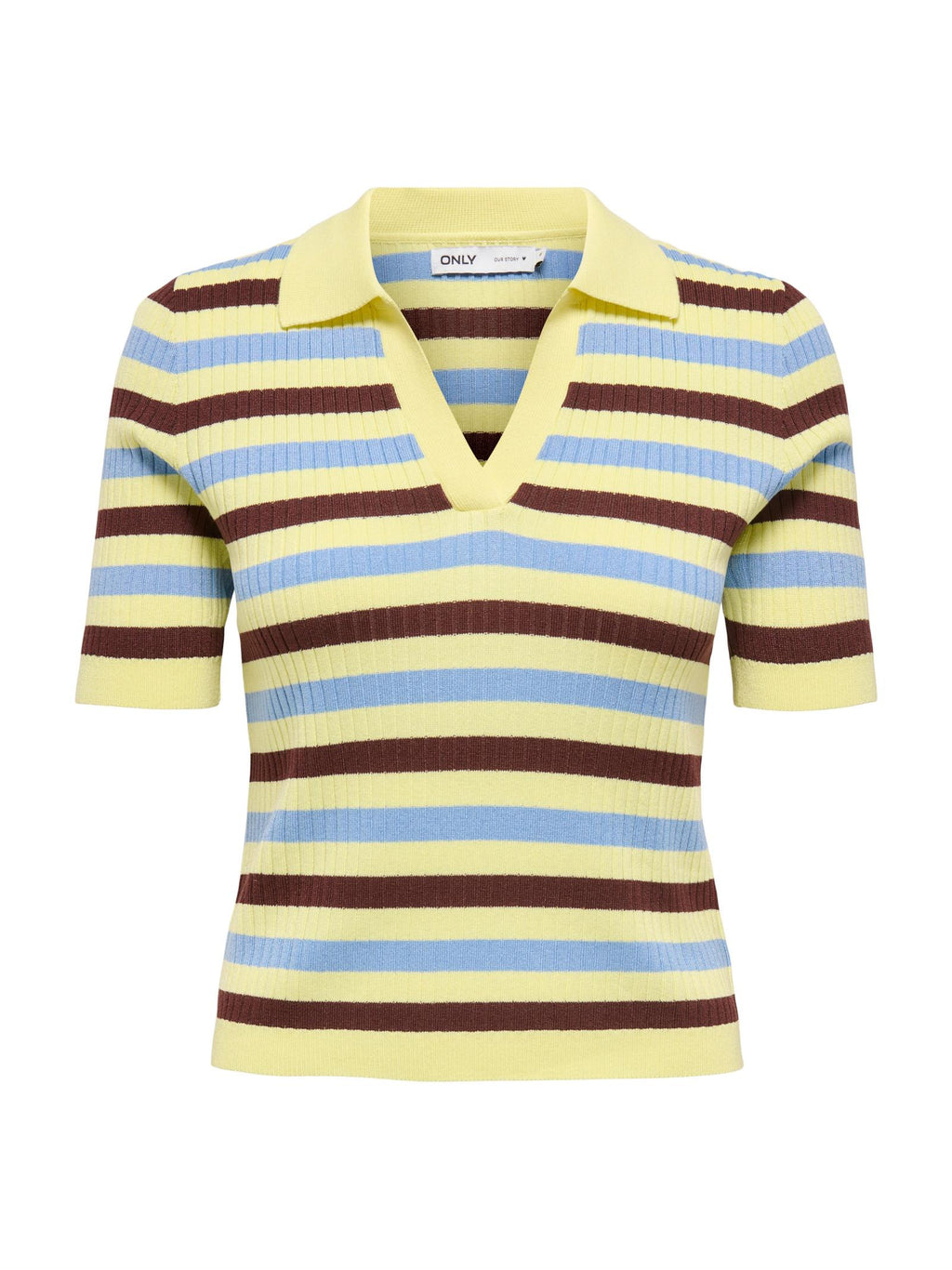 Polo Only Kaya Giallo a righe in maglia 15363776 /Yellow ONLY 