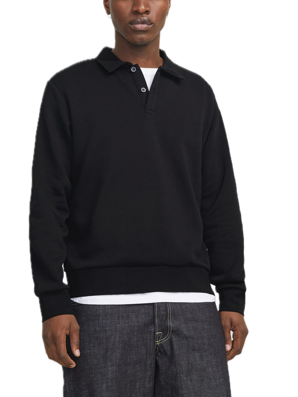 Felpa Jack & Jones Bradley Nero con colletto 12278586 /Black JACK & JONES 