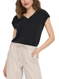 T-shirt Only Free Nero scollo a V 15287041 /Black ONLY 