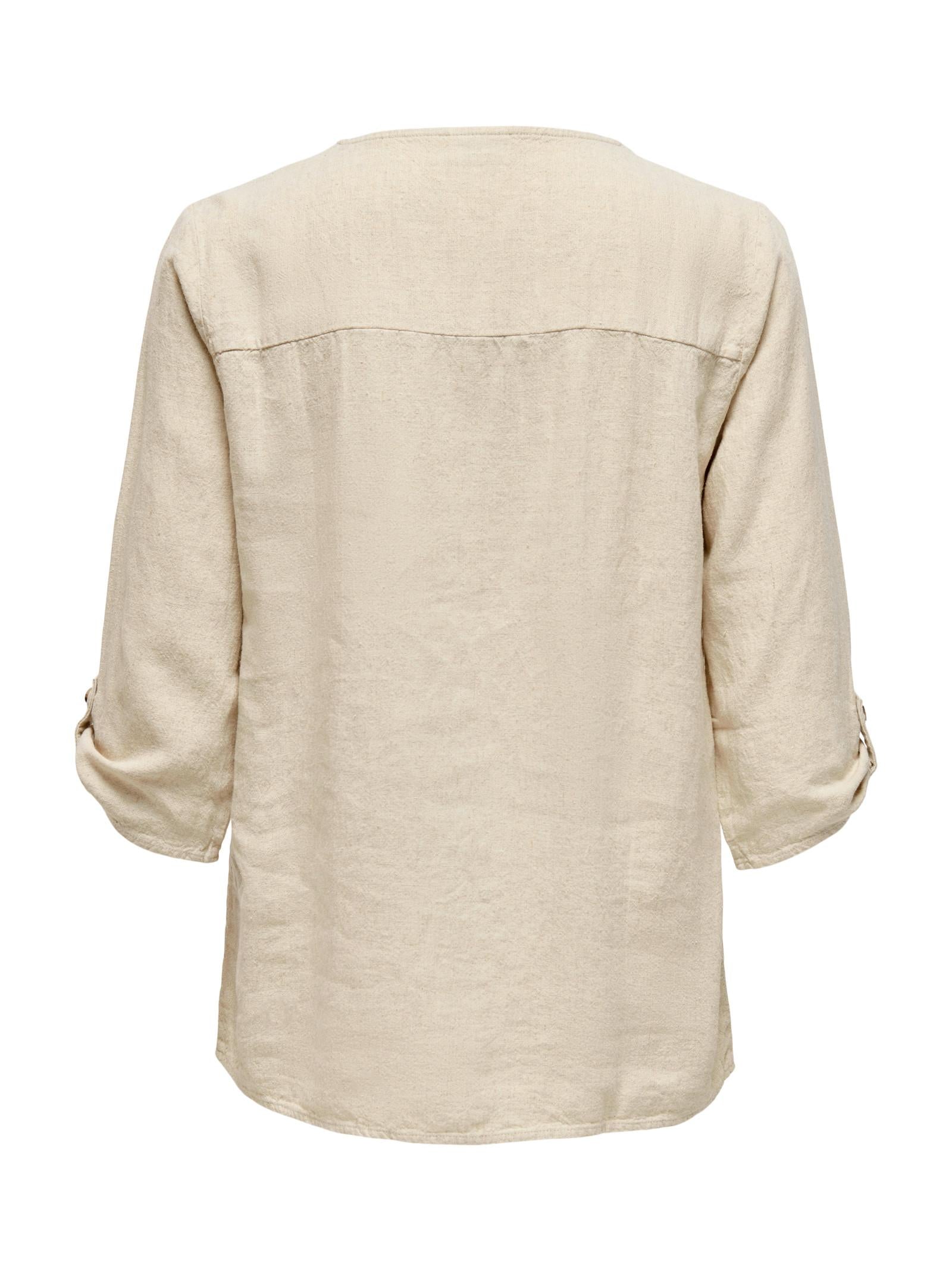 Blusa Jacqueline De Yong Say Beige in lino 15317390 /Oatmeal JDY 