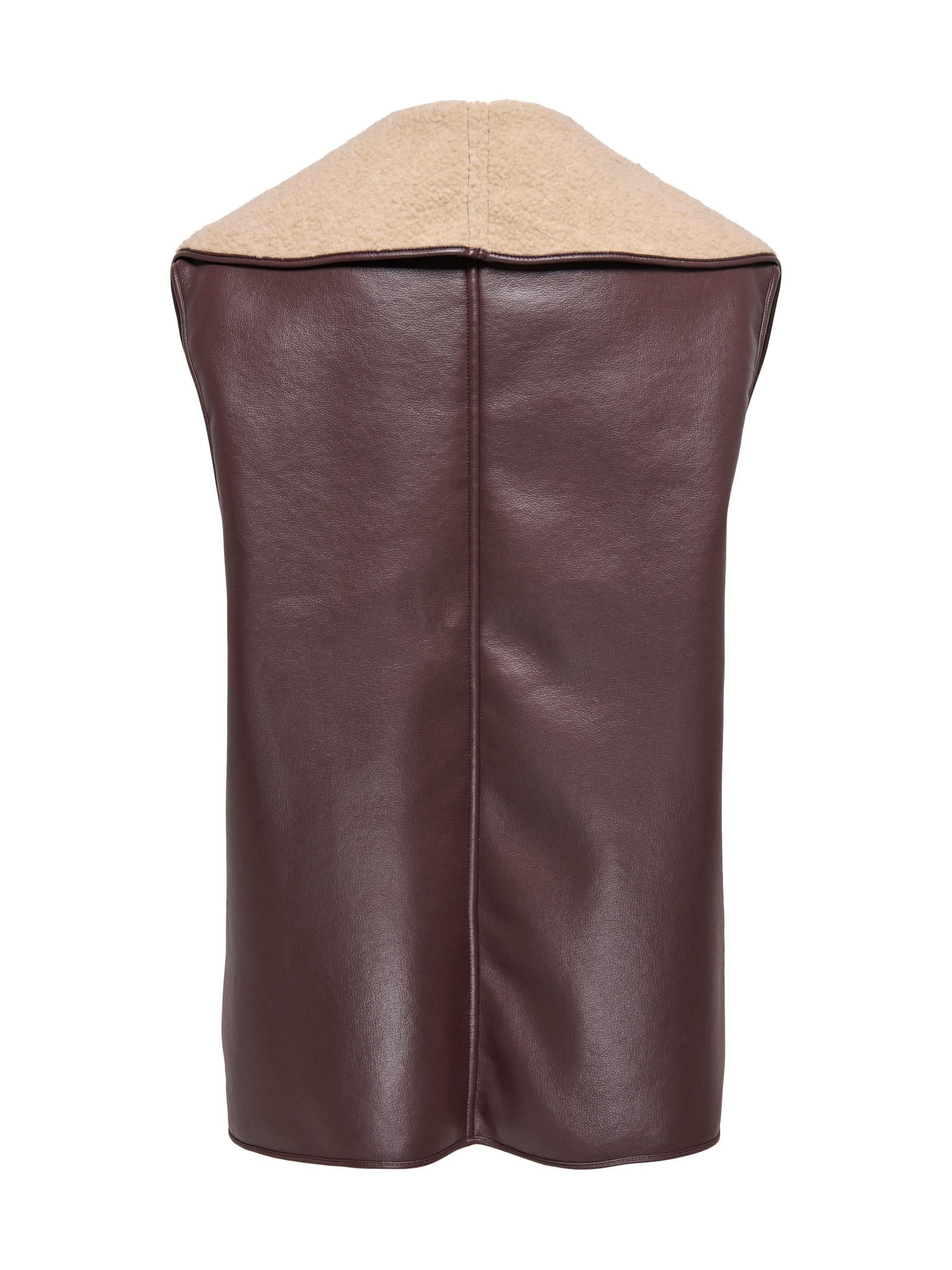 Gilet Only Dora Marrone in ecopelle 15349119 /Seal Brown ONLY 