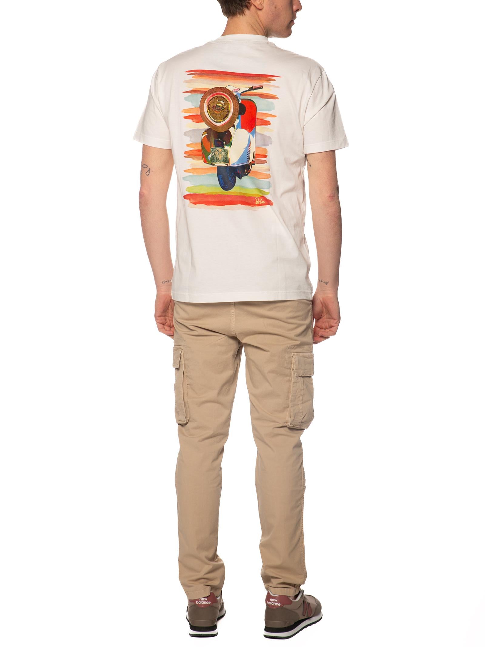 T-shirt Block Eleven Latte stampa vespa 15VESPA OFF WHITE BLOCK ELEVEN 