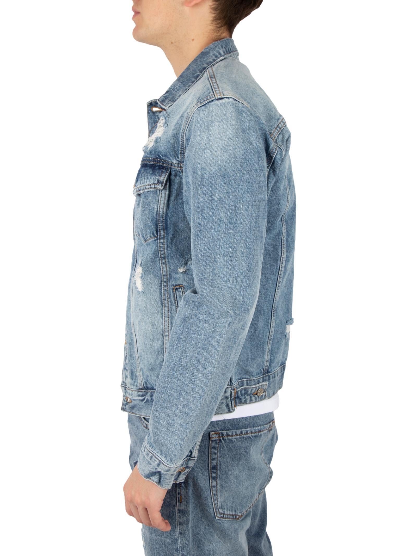 Giubbotto Gianni Lupo strappi Medium Blue Denim GL6354Q Medium Blue Denim GIANNI LUPO 