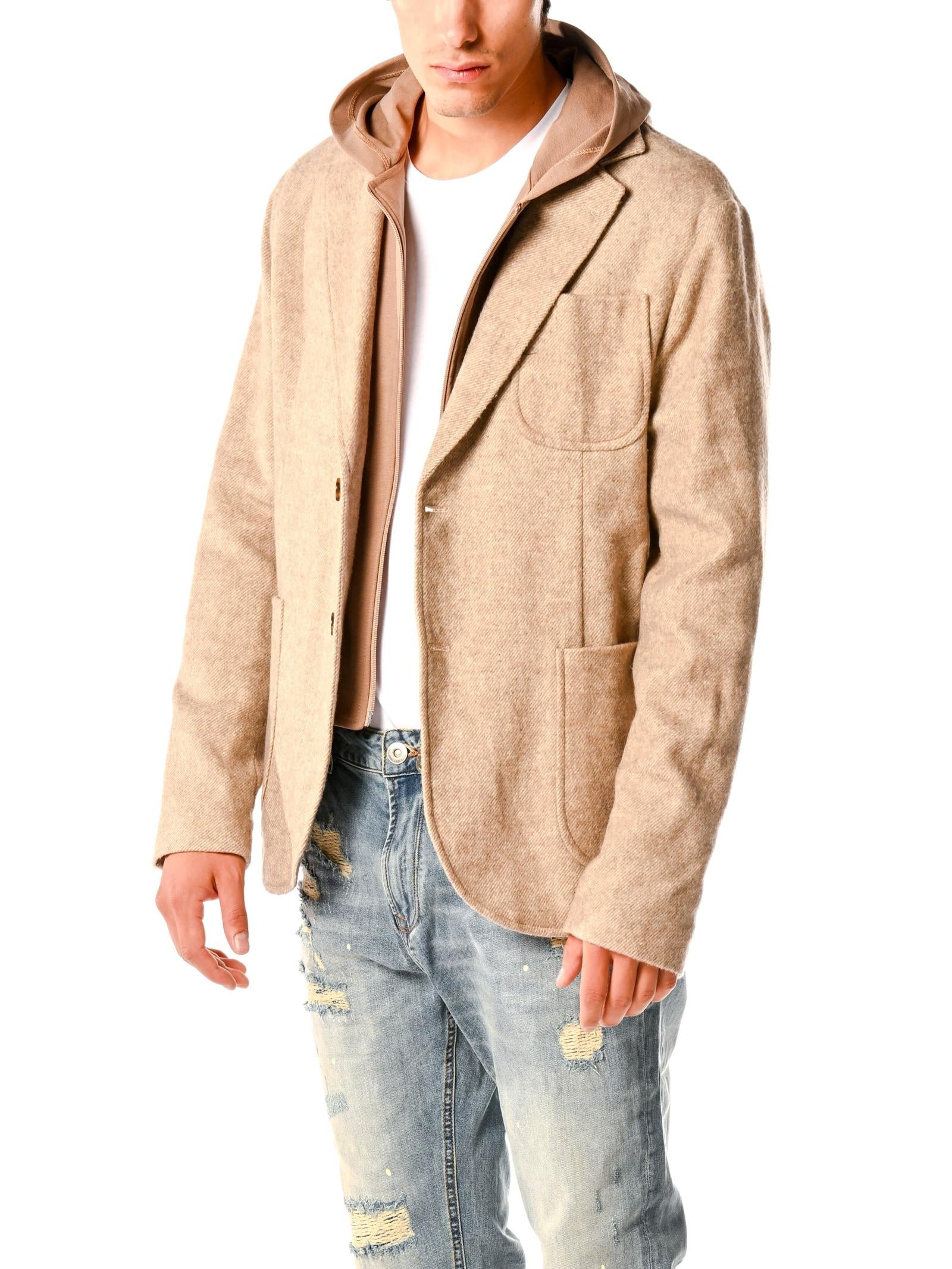 Giacca Gianni Lupo Beige con cappuccio GN21806 BEIGE GIANNI LUPO 