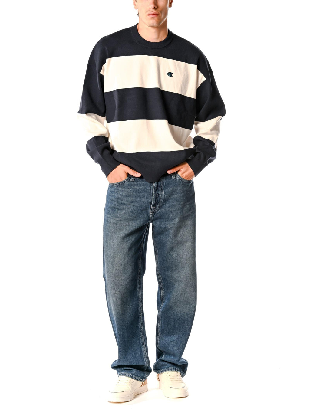 Maglia Calvin Klein Blu a strisce LV04RC304G CHW CALVIN KLEIN 