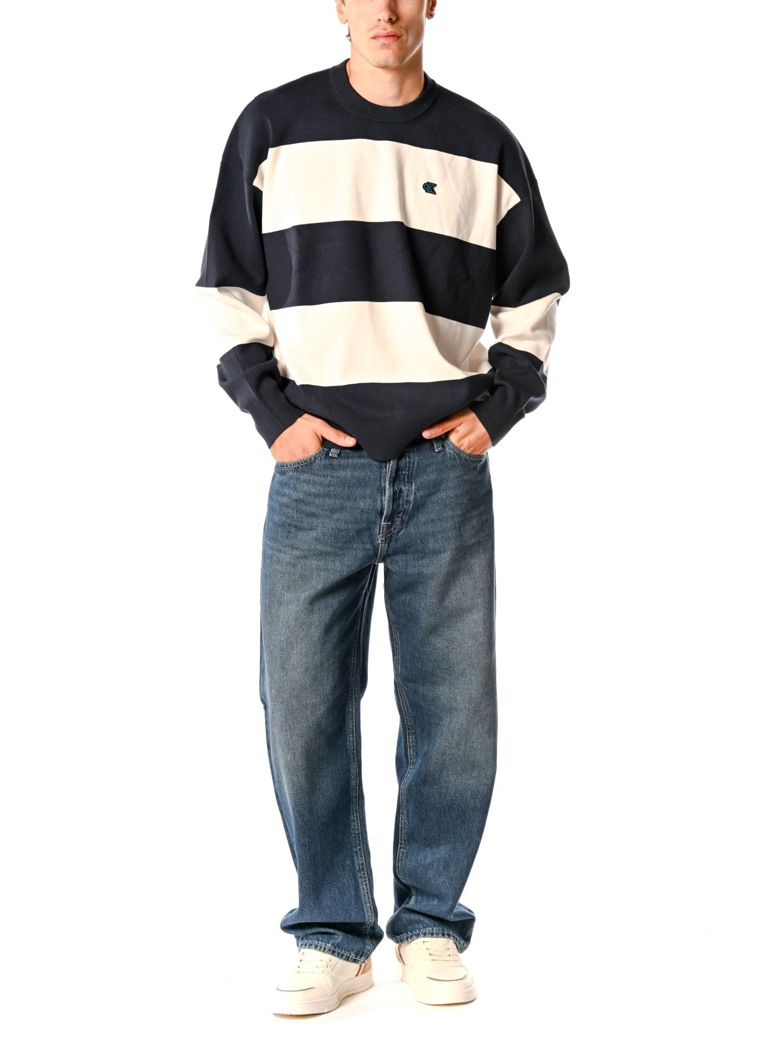 Maglia Calvin Klein Blu a strisce LV04RC304G CHW CALVIN KLEIN 