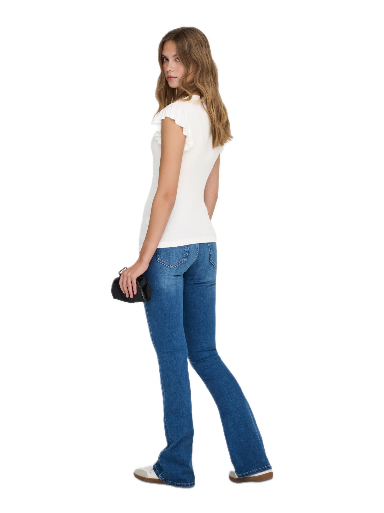 T-shirt Only Belia Bianco manica corta 15227187 /Cloud Dancer ONLY 