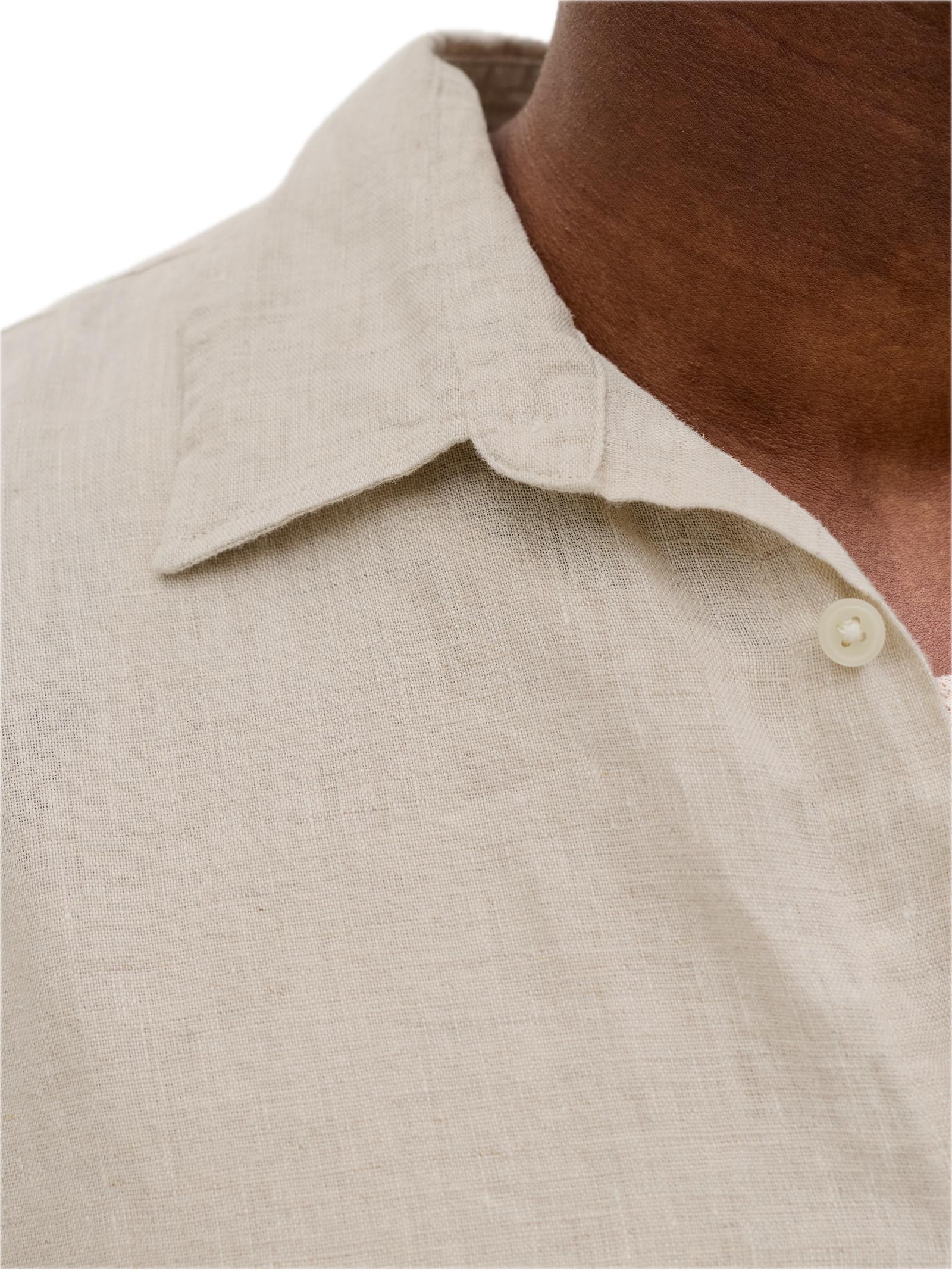 Camicia Jack & Jones Beige Lawrence lino 12293563 /Silver Lining JACK & JONES 