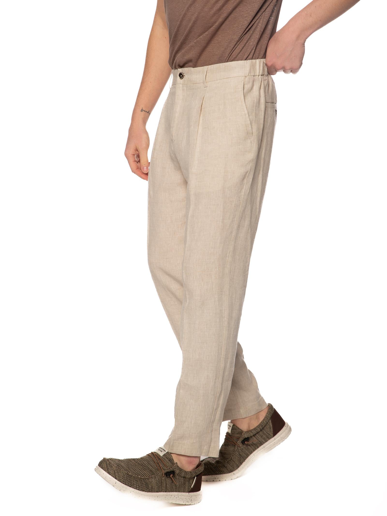 Pantalone Seinse Beige in lino con elastico PSE1502 BEIGE SEINSE 