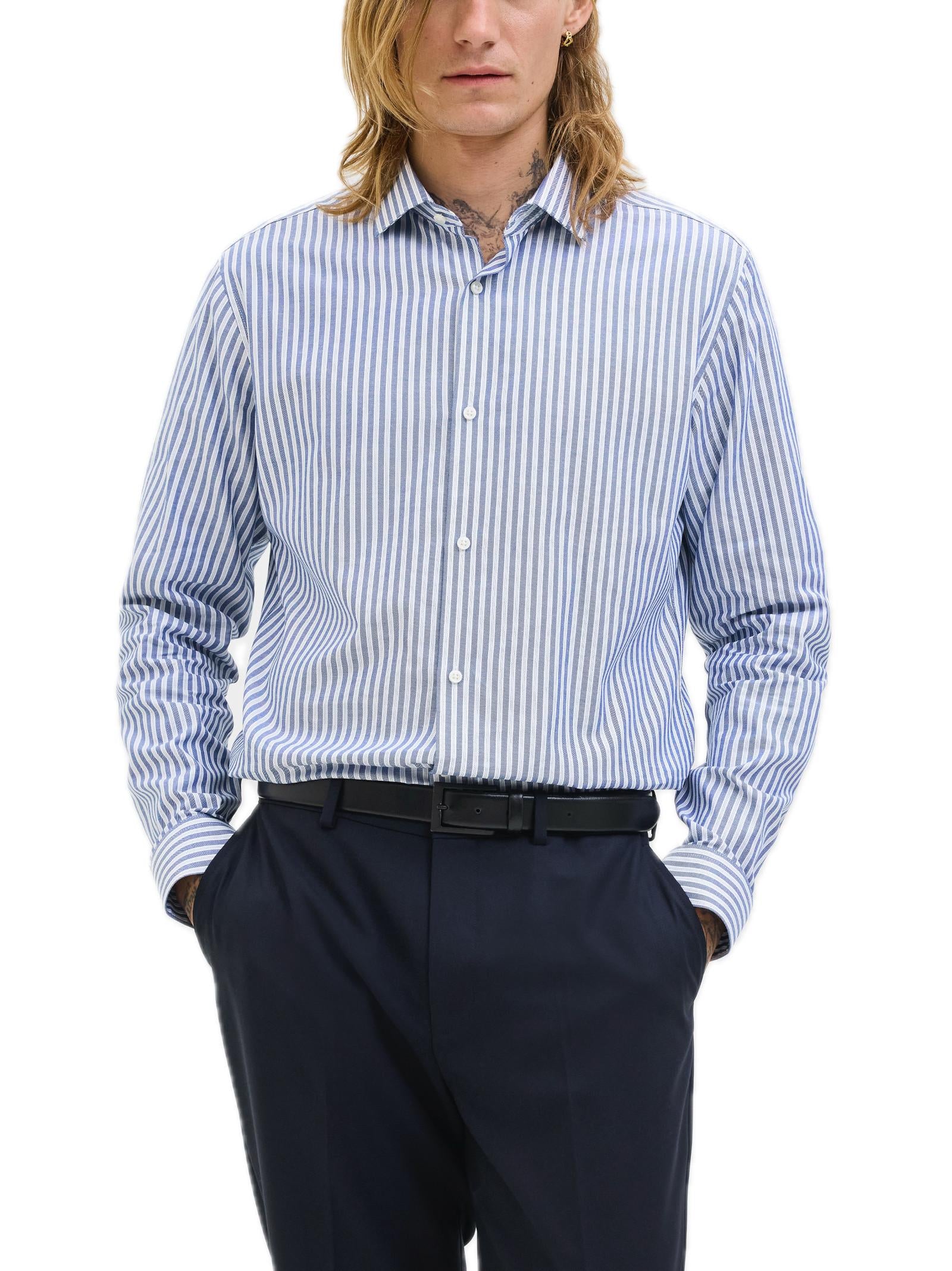 Camicia Jack & Jones Parker Blu Bianco fantasia 12227385 /Black Iris JACK & JONES 