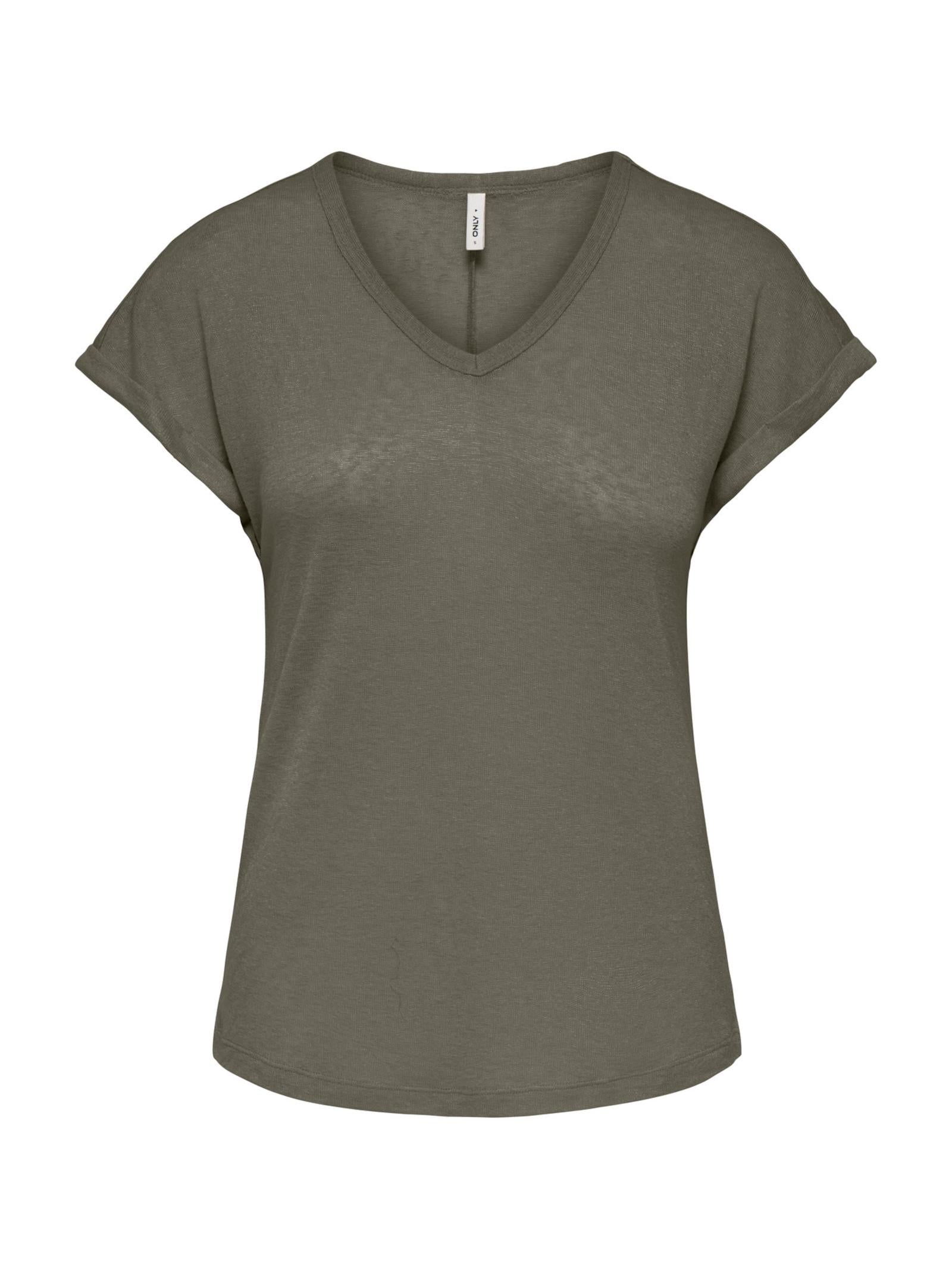 T-shirt Only Verde Dalila scollo a V 15376094 /Smokey Olive ONLY 