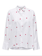Camicia Only Bianco Lina polsini ampi 15283743 /Heart Bright ONLY 