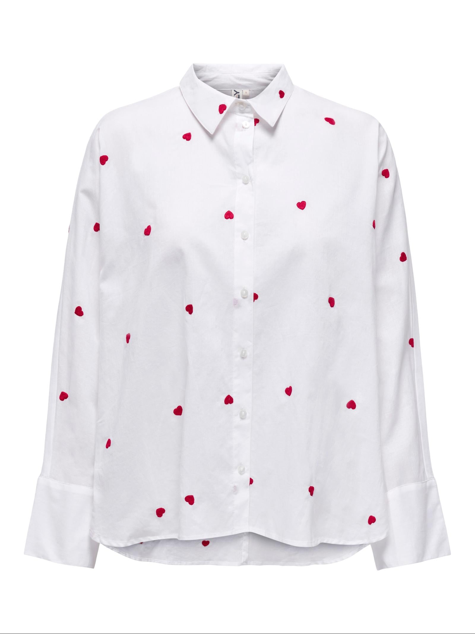 Camicia Only Bianco Lina polsini ampi 15283743 /Heart Bright ONLY 