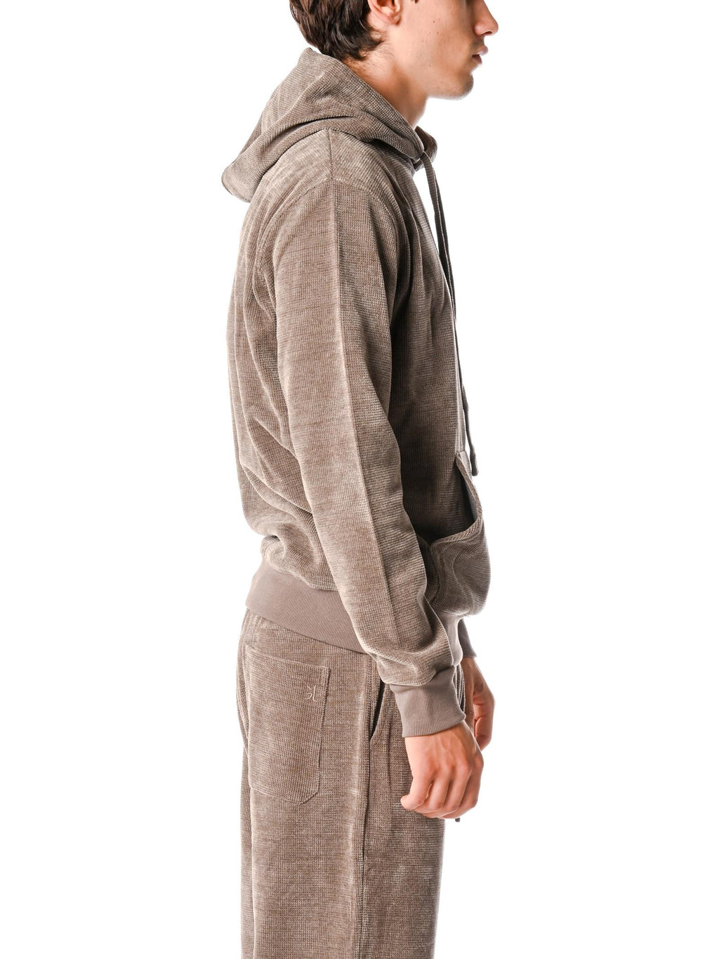 Felpa Gianni Lupo Fango cappuccio in ciniglia GL2289F FANGO GIANNI LUPO 