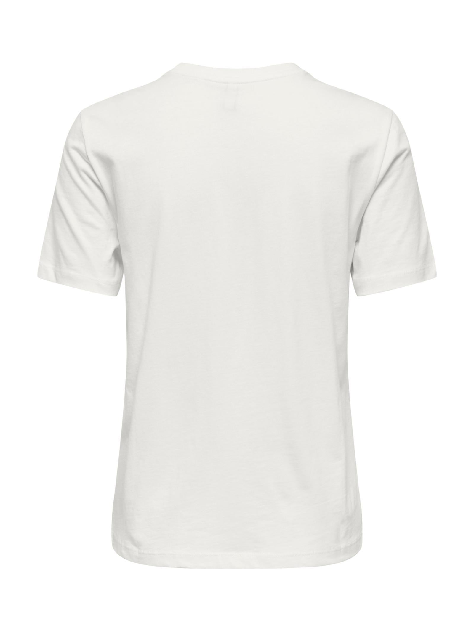 T-shirt Only Polly Bianco rosso stampa 15375940 /Americano Cloud Dancer ONLY 