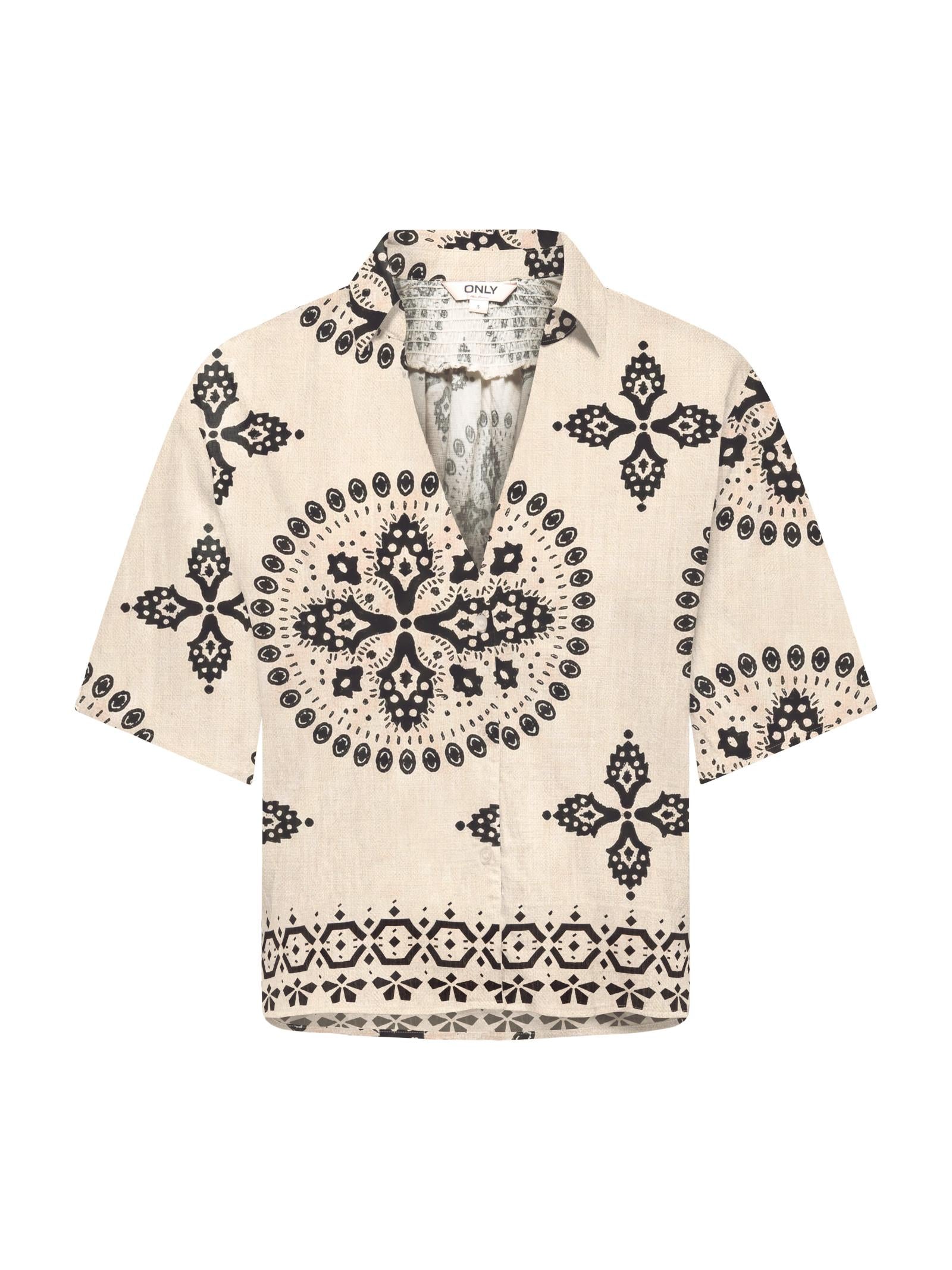 Camicia Only Panna Nero Izzy fantasia 15373618 /Black Cloud Dancer ONLY 