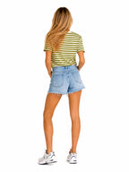 T-shirt Only Livina Verde bianco a maniche corte a righe 15359677 /Cardamom Seed ONLY 