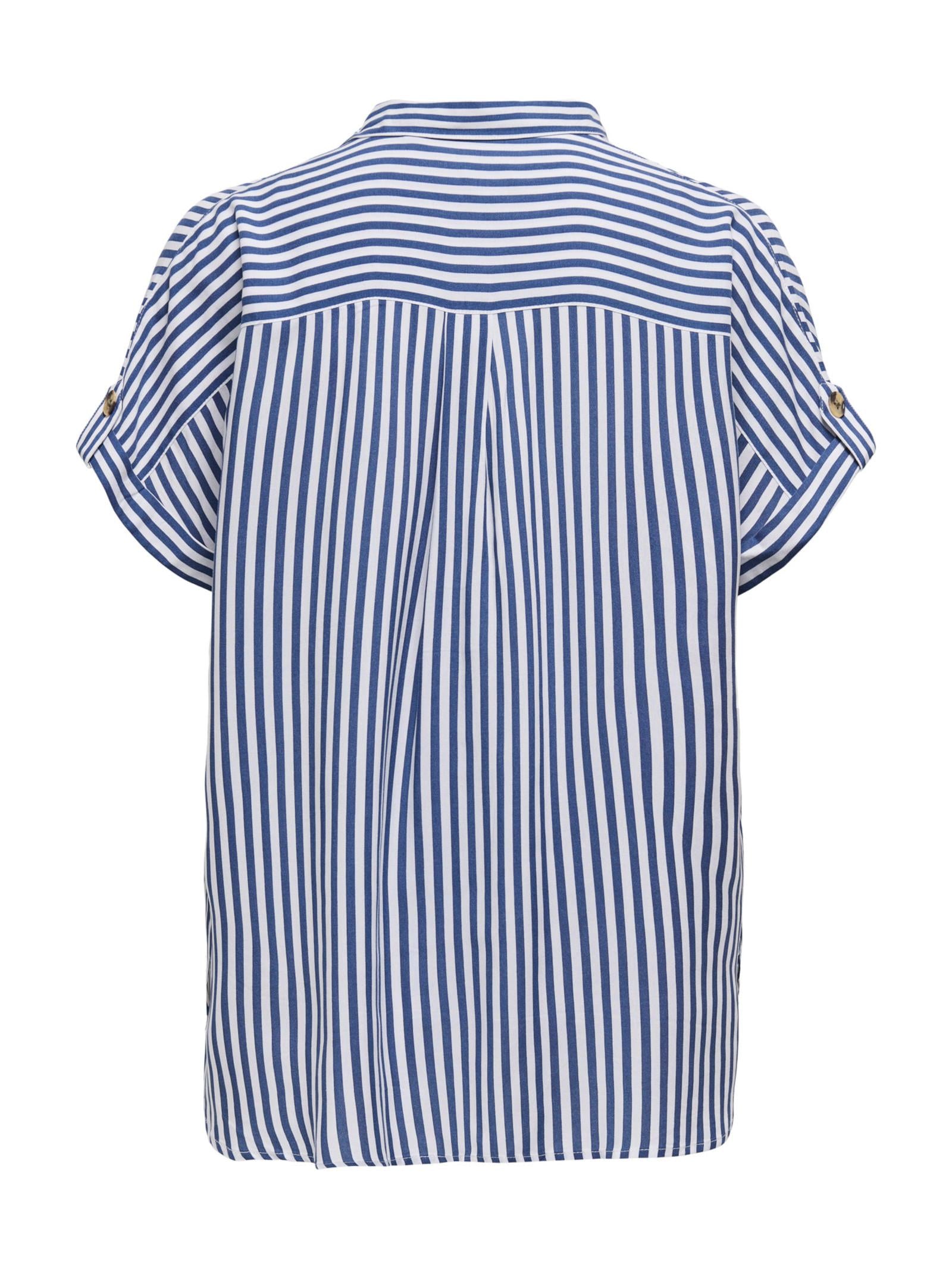 Camicia Only Blu bianco Yasmin a manica corta 15348758 /Peacoat ONLY 