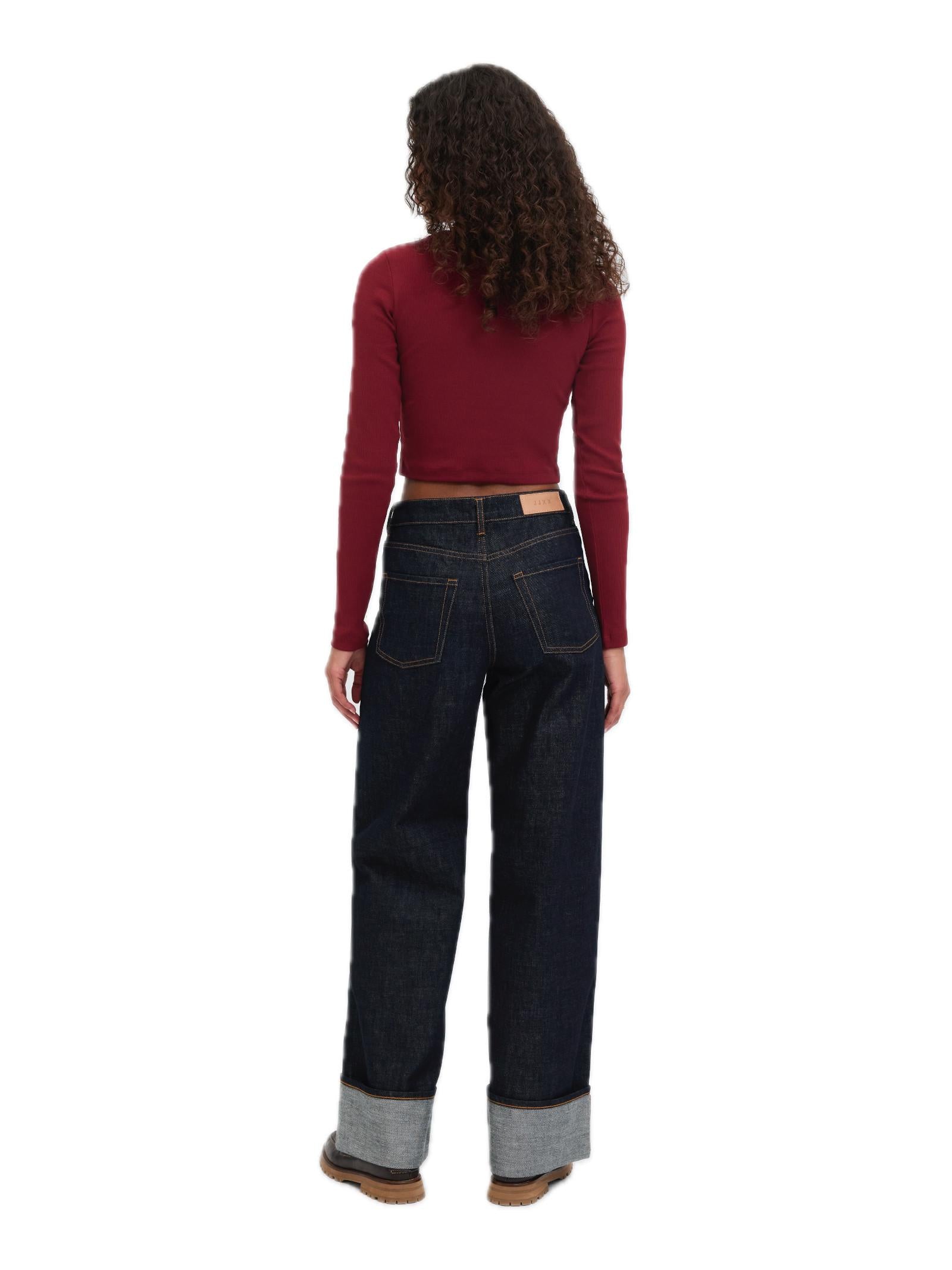T-shirt JJXX Feline Bordeaux manica lunga