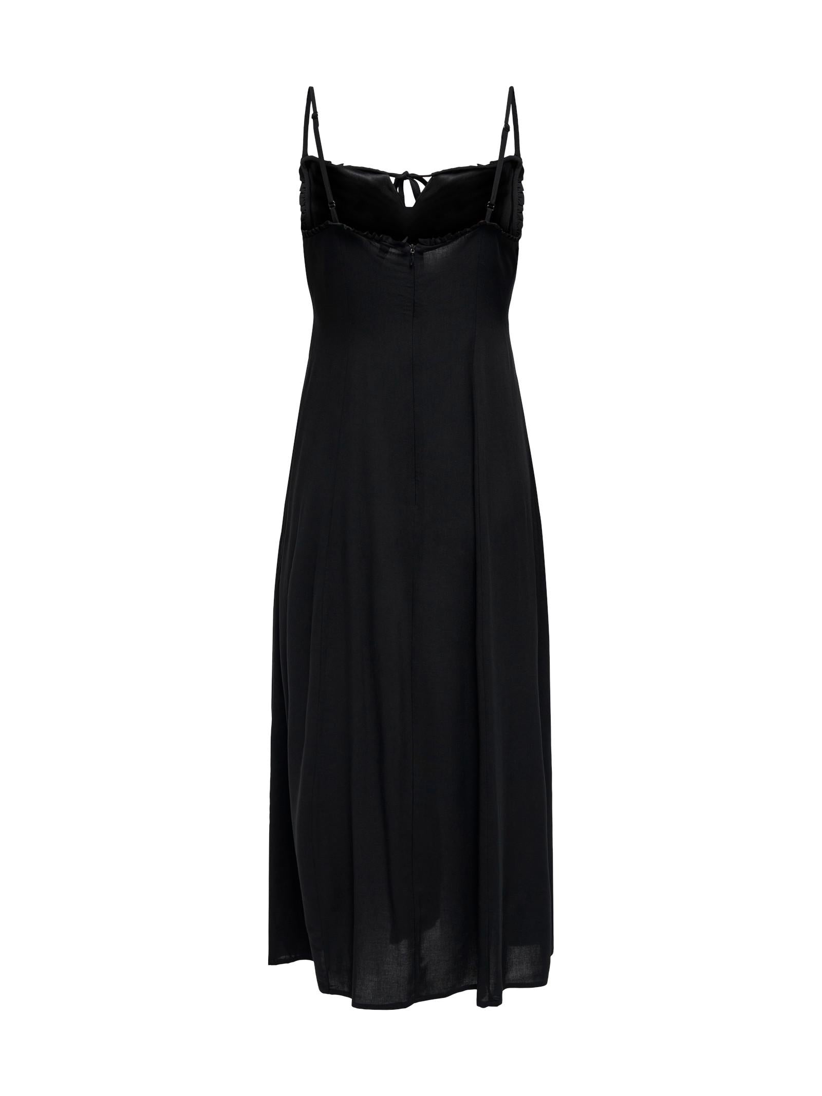 Abito Only Nelly Nero lungo smanicato con balza 15322844 /Black ONLY 