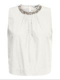 Top Only Bianco Rayi smanicato 15371623 /Cloud Dancer ONLY 