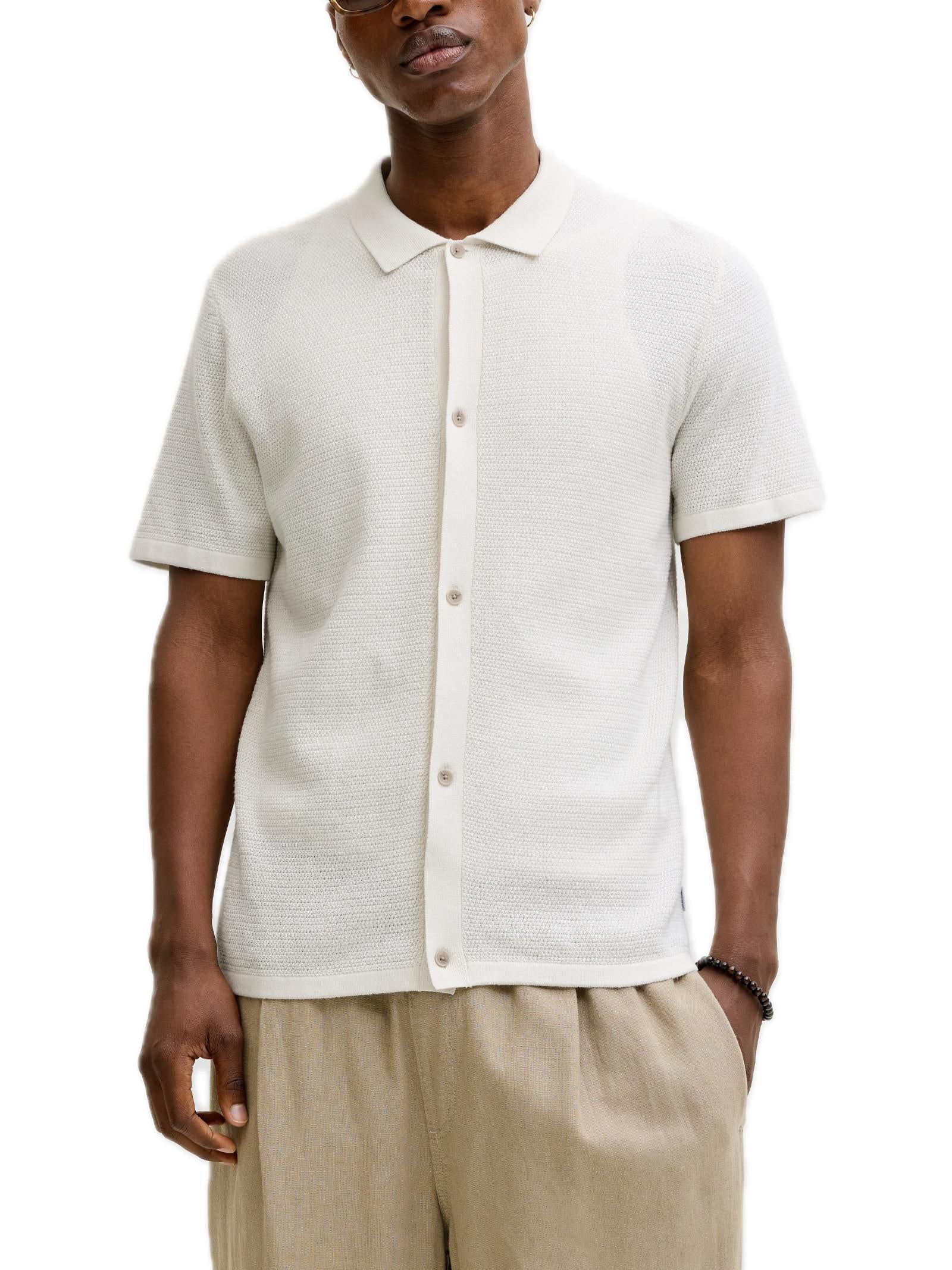 Camicia Jack & Jones George Bianco in maglia 12288253 /Cloud Dancer JACK & JONES 