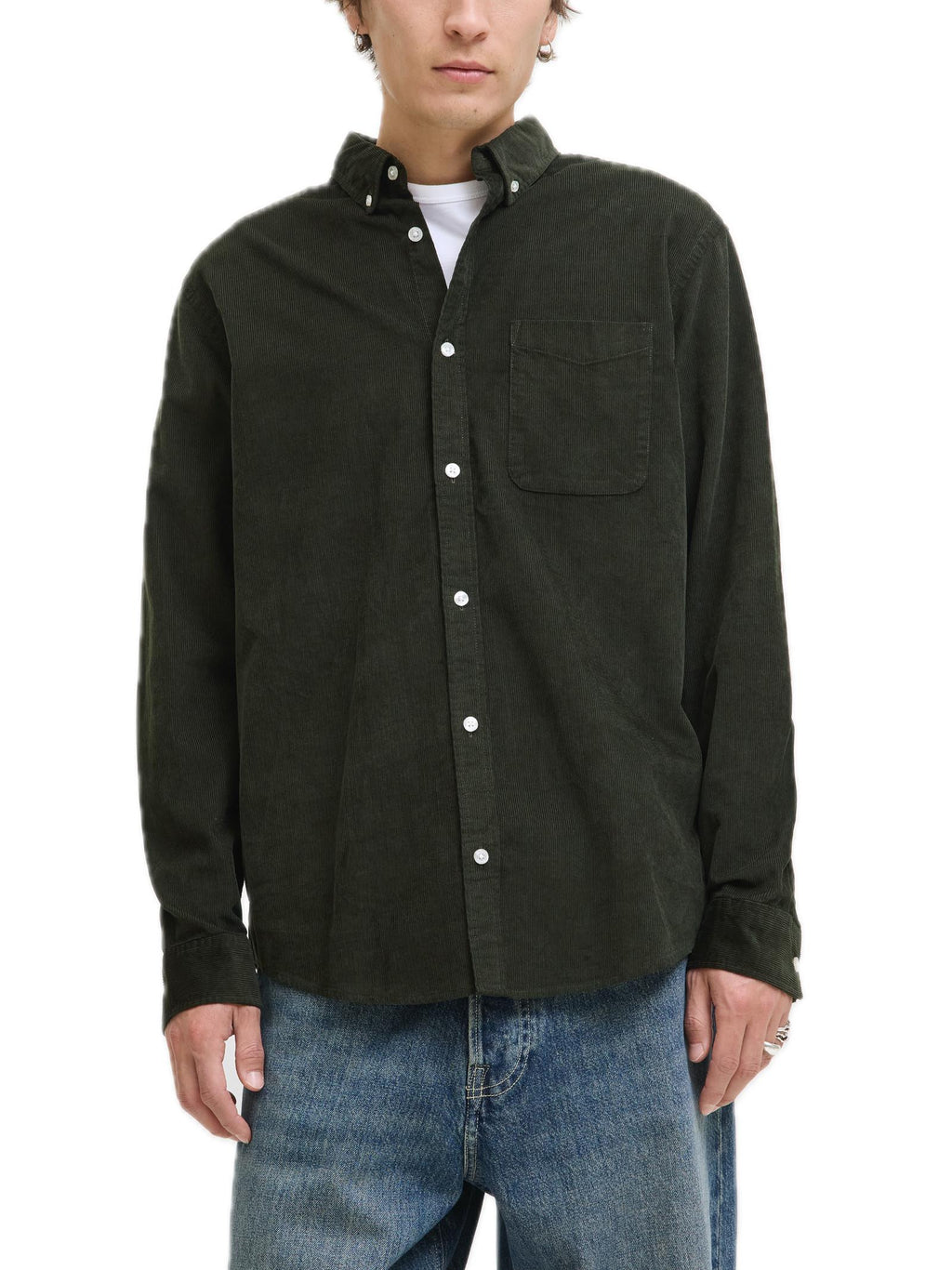Camicia Jack & Jones Classic Verde a costine 12278967 /Rosin JACK & JONES 