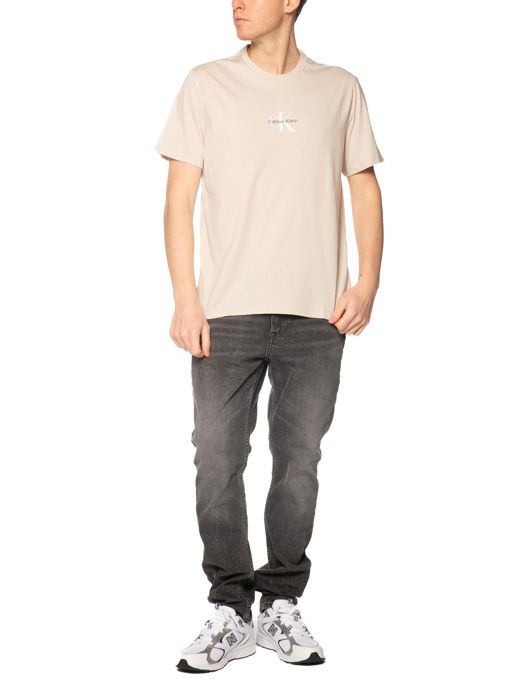 T-shirt Calvin Klein Beige monologo LV04RB866G 2JX CALVIN KLEIN 