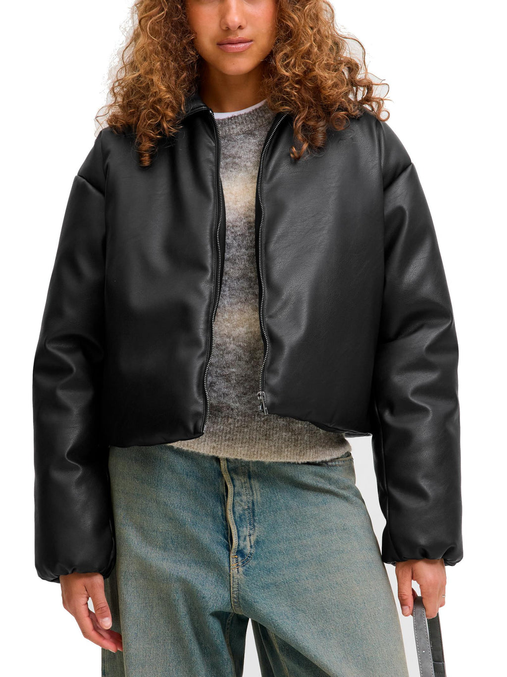 Bomber JJXX Cala Nero in ecopelle 12282020 /Black JJXX 