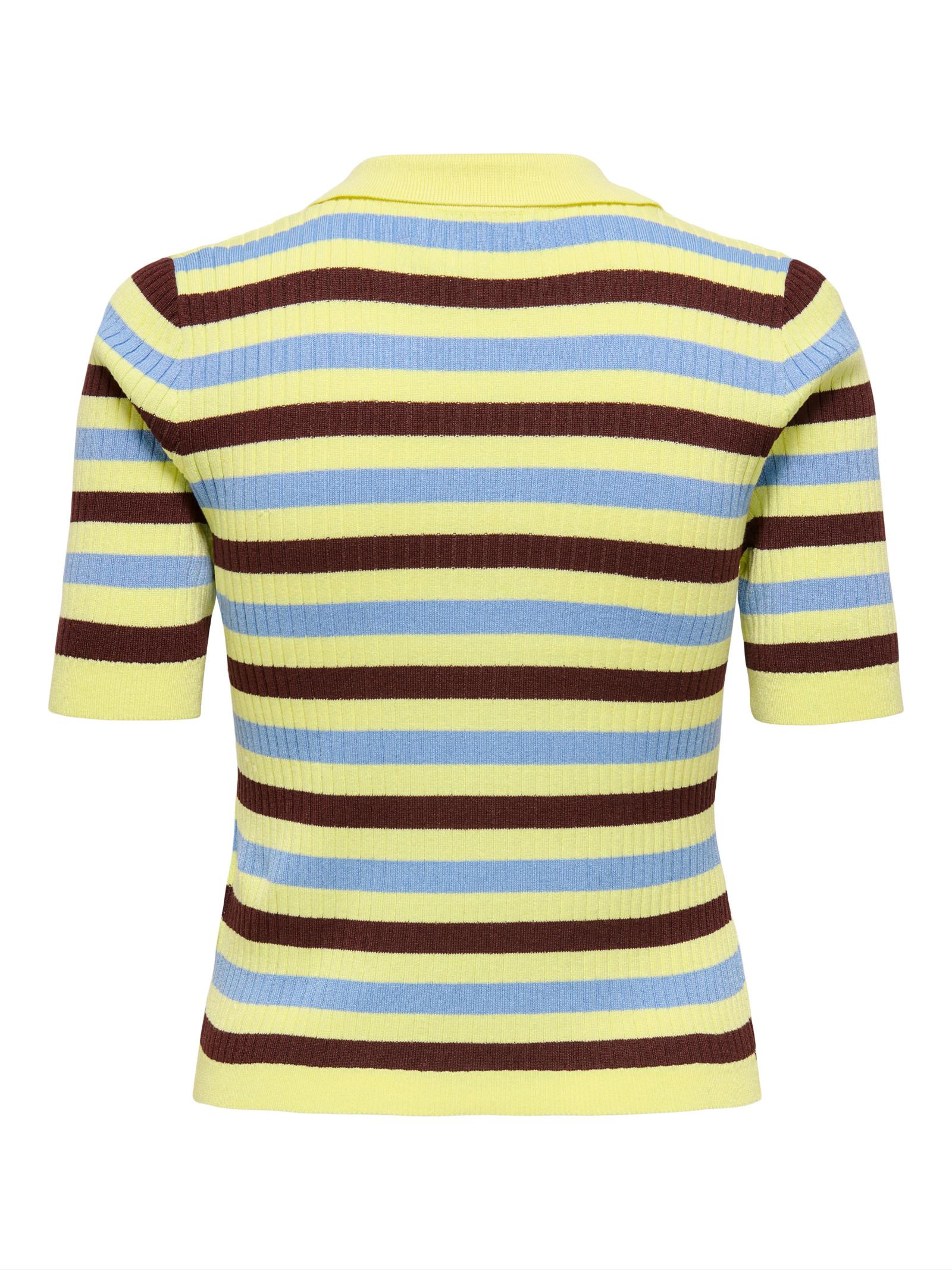 Polo Only Kaya Giallo a righe in maglia 15363776 /Yellow ONLY 