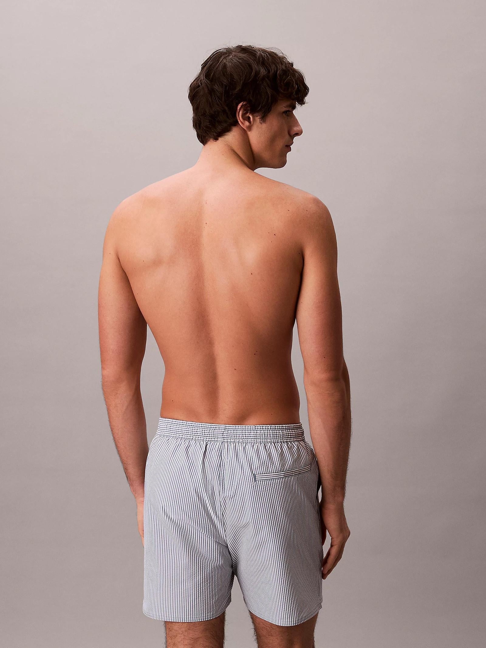 Costume Calvin Klein Drawsting Bianco blu a righe N61040 Q5D CALVIN KLEIN 