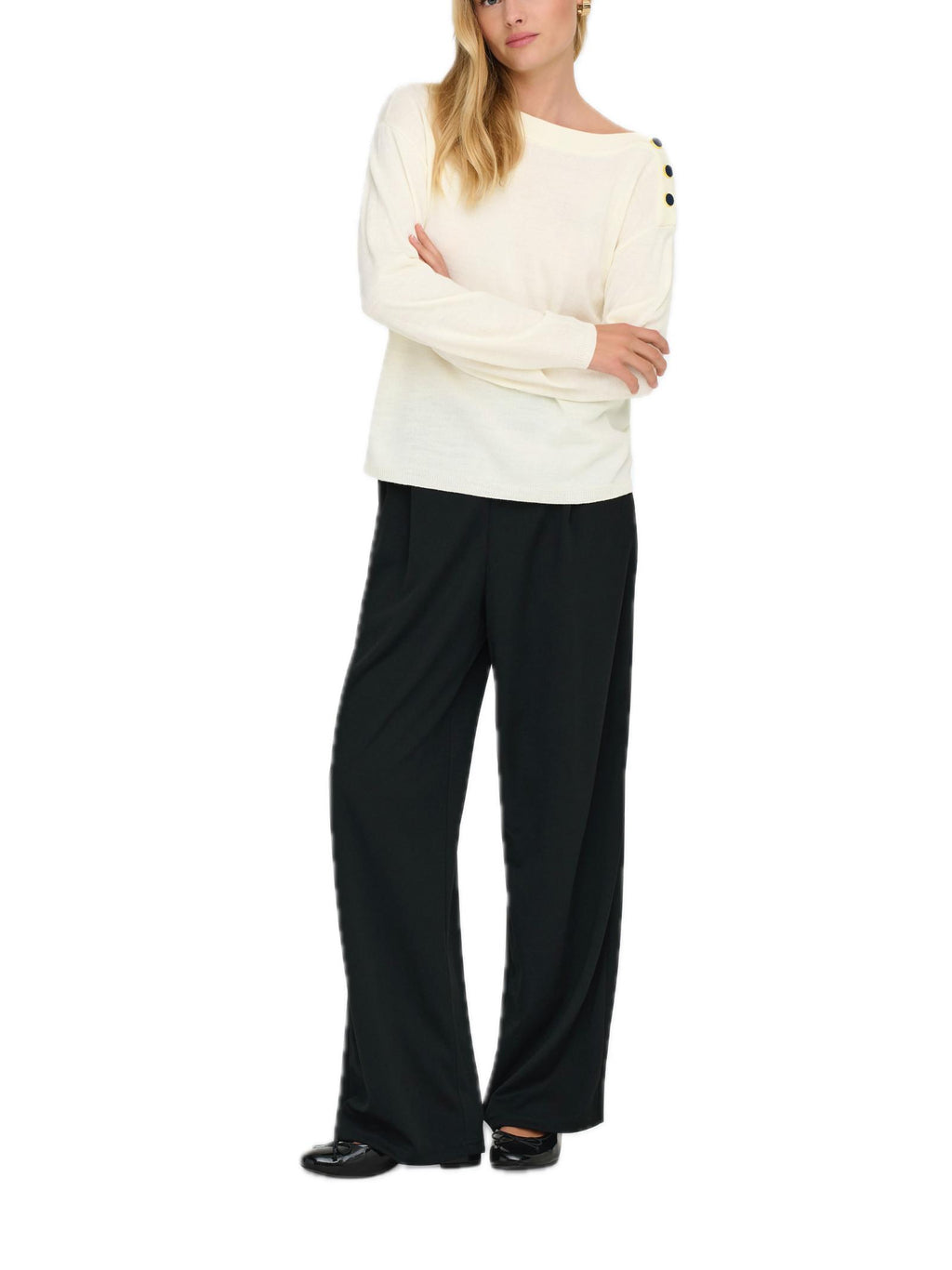 Maglia JDY Laura Panna con bottoni 15366136 /Eggnog JDY 