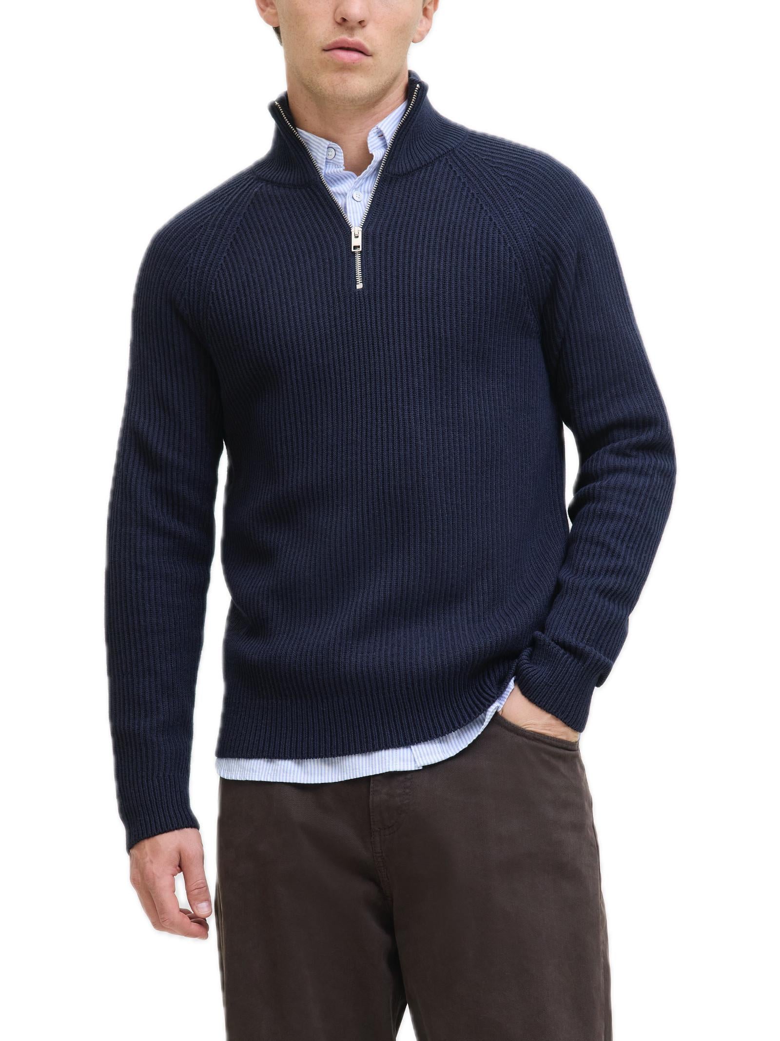 Maglia Jack & Jones Pannel Blu con mezza zip 12278919 /Sky Captain JACK & JONES 