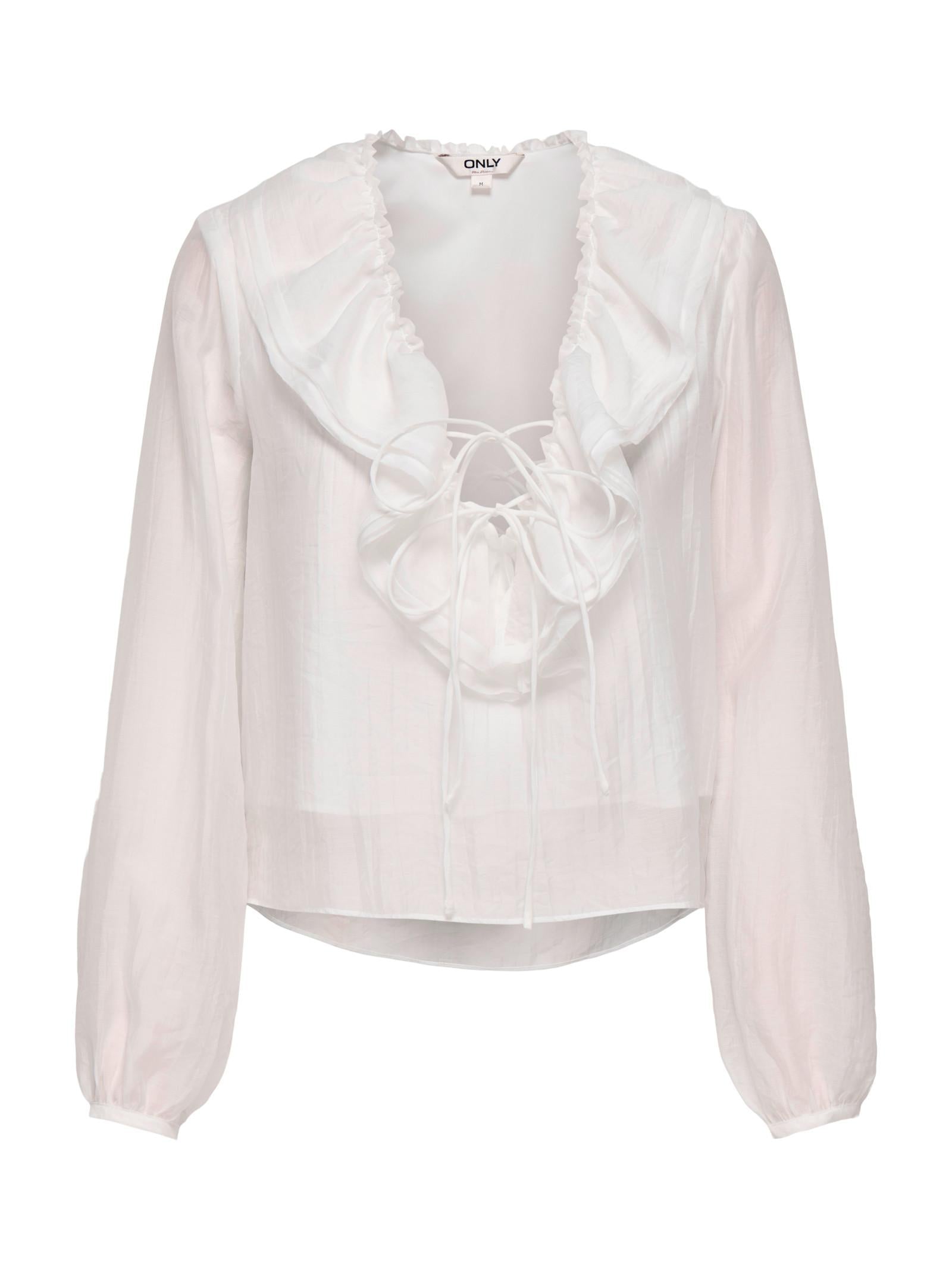 Blusa Only Bianco Teagan volant 15368624 /Cloud Dancer ONLY 