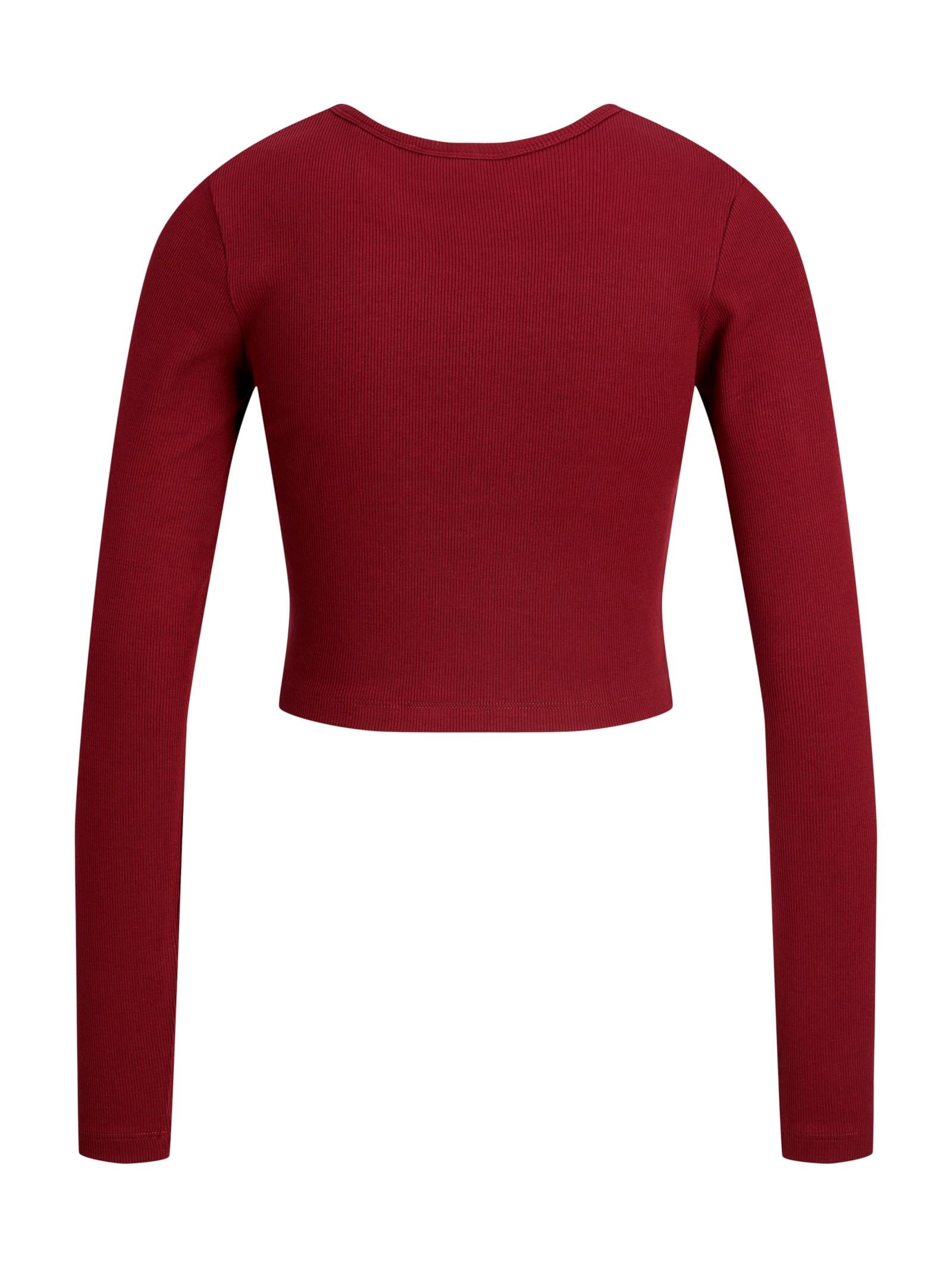 T-shirt JJXX Feline Bordeaux manica lunga