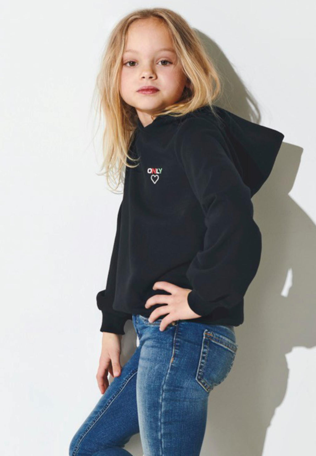 Felpa Kids Only Nera con cappuccio