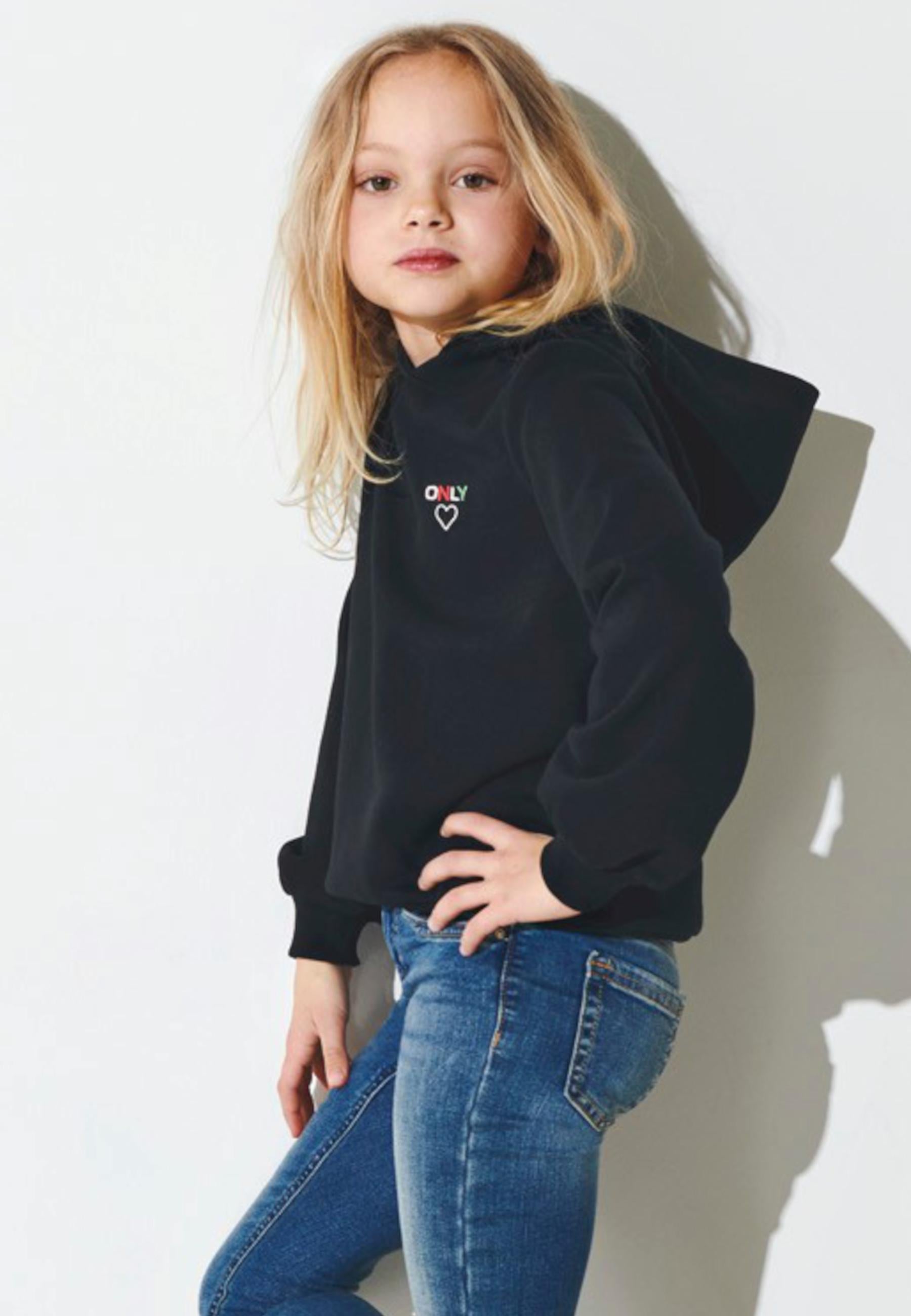 Felpa Kids Only Nera con cappuccio