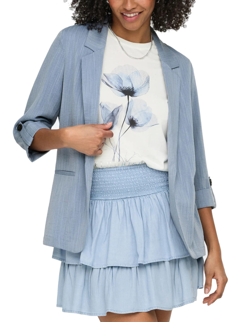 Blazer Only Marsa Celeste con manica 3/4 15308084 /Faded Denim ONLY 
