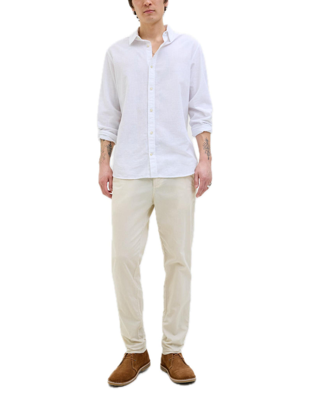 Chino Jack & Jones Summer Sabbia in Lino 12248604 /Feather Gray JACK & JONES 