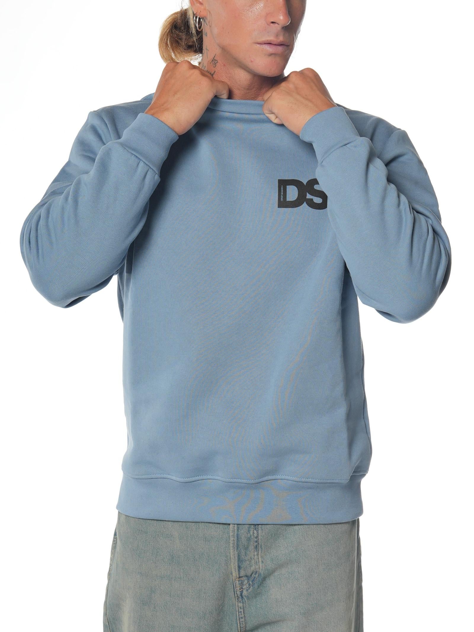 Felpa DS2 Indaco Basic girocollo FW25229 INDACO DS2 