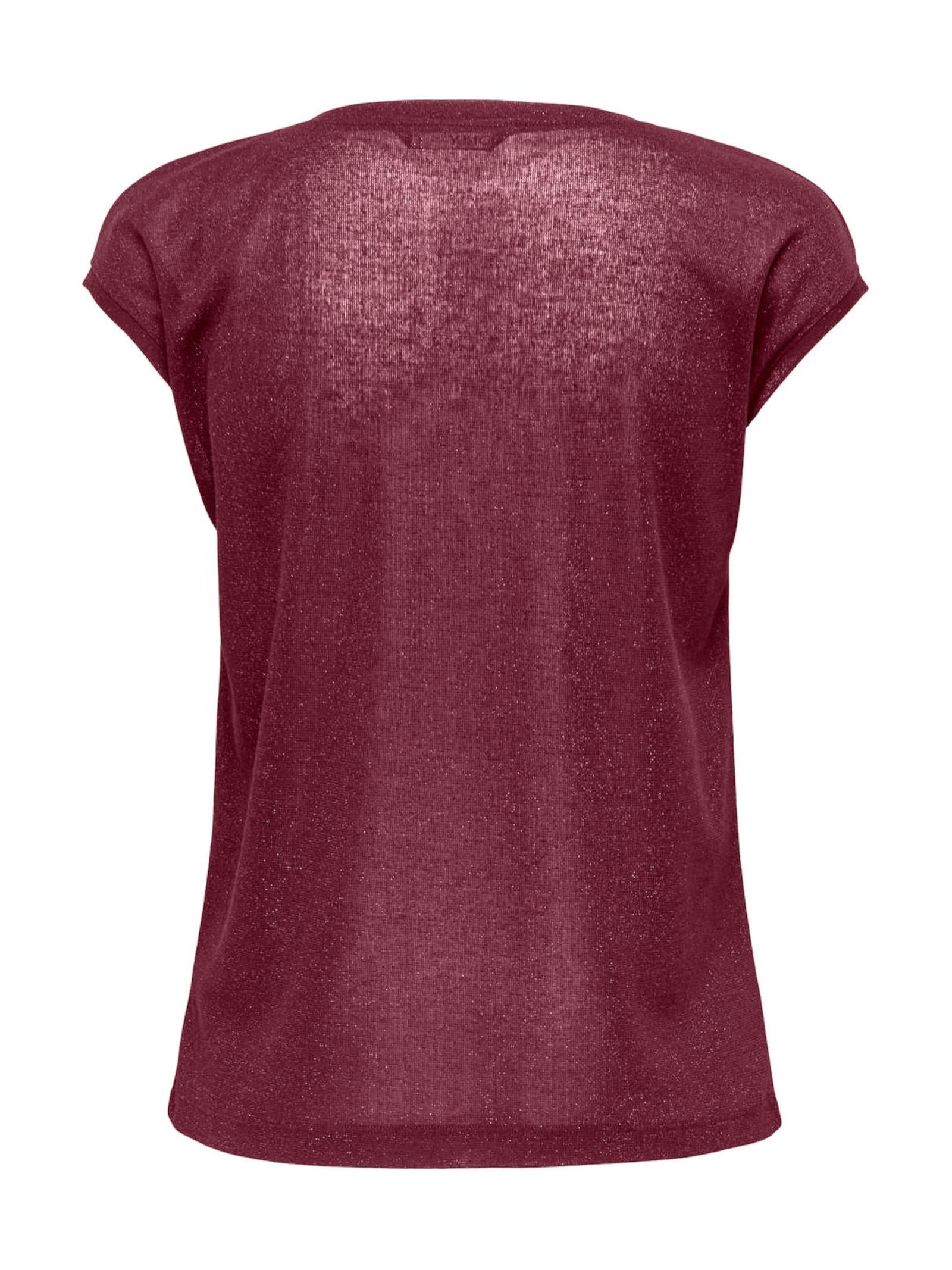 T-Shirt Only Silver Bordeaux in lurex 15136069 /Burgundy ONLY 