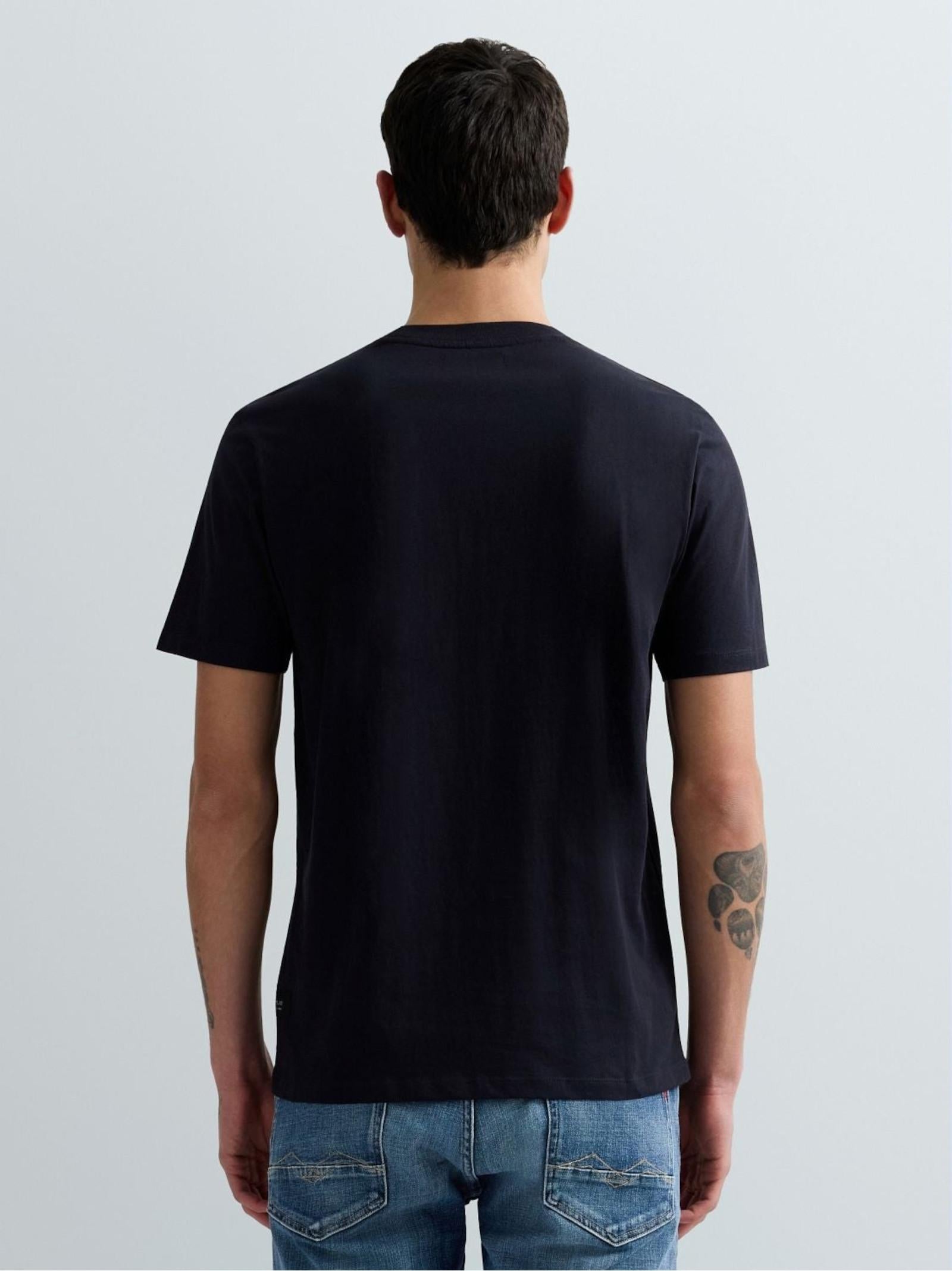 T-shirt Replay Blu Basic logo piccolo M3097 067 REPLAY 