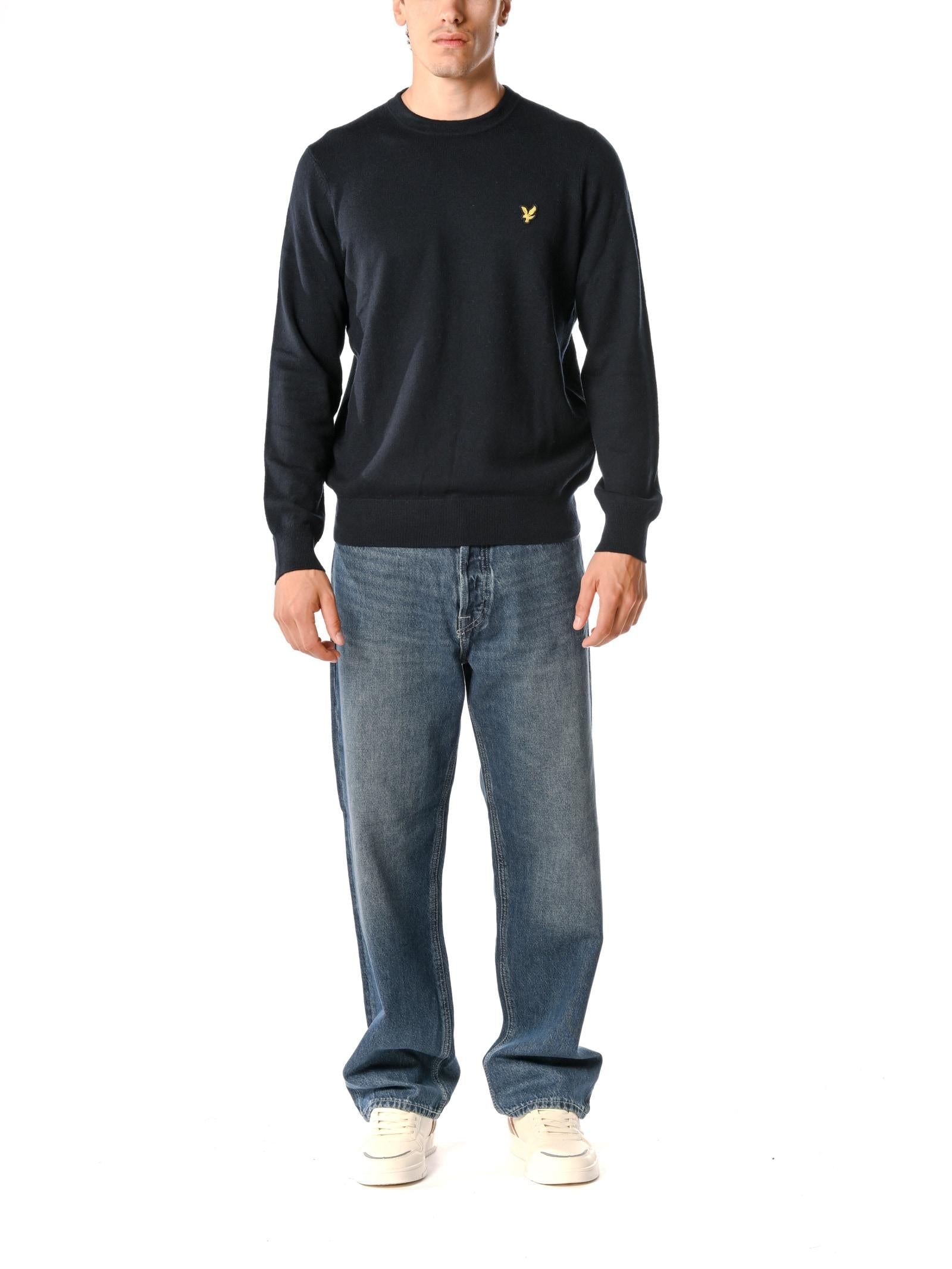 Maglia Lyle & Scott Blu misto lana merino KN2110VC DARK NAVY LYLE & SCOTT 