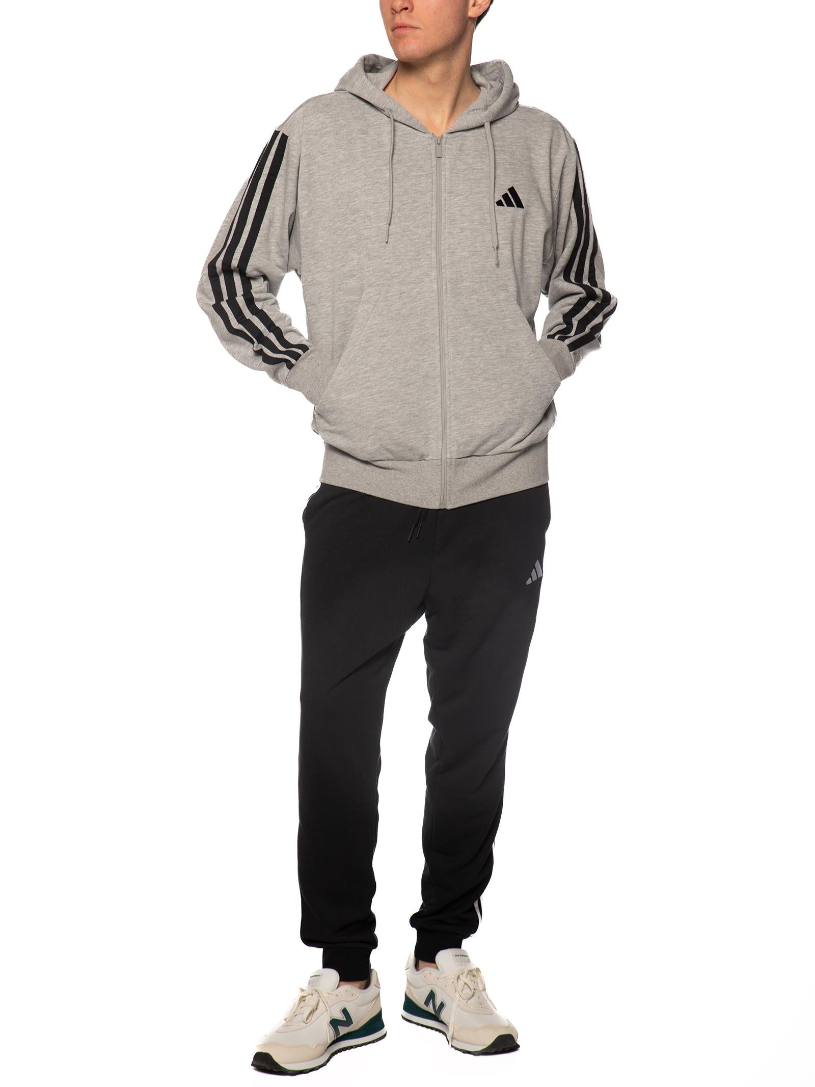 Felpa Adidas Nero con cappuccio e zip JE6338 GRIGIO ADIDAS 